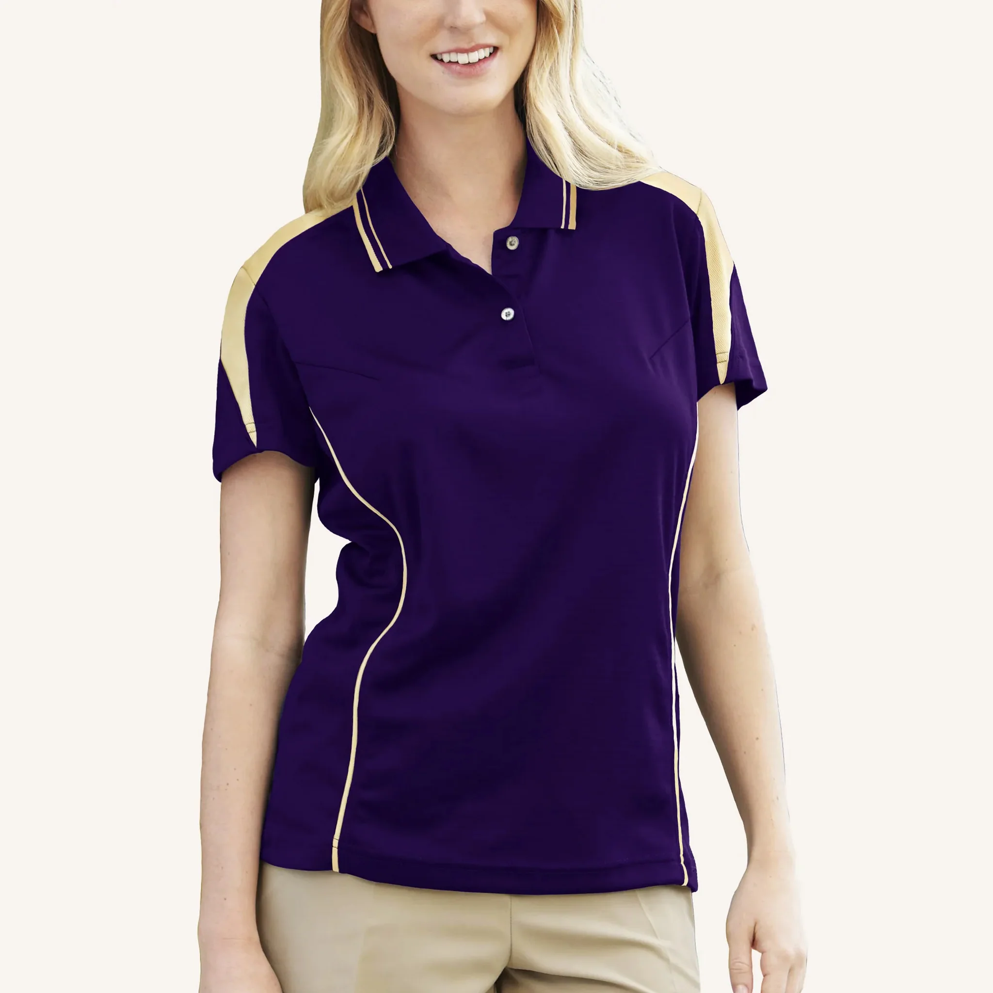 Pro Celebrity Ladies Maverick Vegas Gold Polo Shirt - Image 7