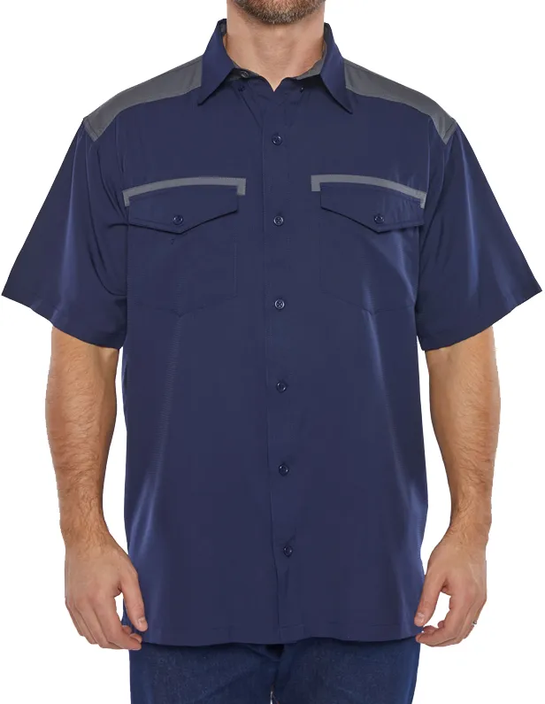 Pro Celebrity Men's Short Sleeve Icon Color Block Fishing Shirt - Image 4