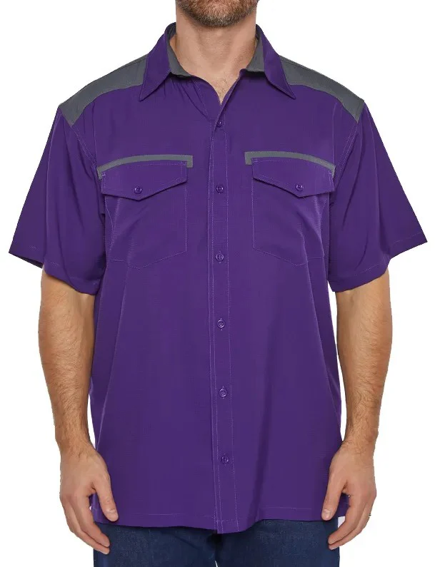Pro Celebrity Men's Short Sleeve Icon Color Block Fishing Shirt - Image 5
