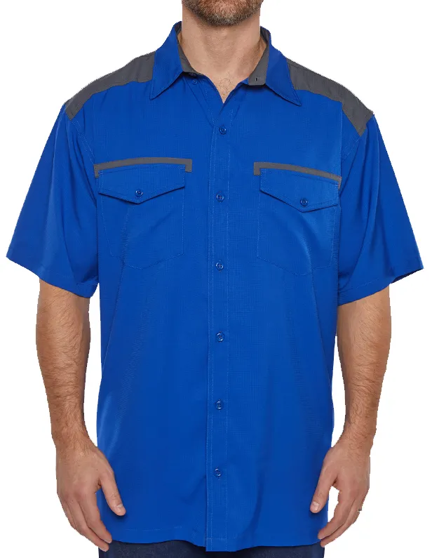 Pro Celebrity Men's Short Sleeve Icon Color Block Fishing Shirt - Image 6