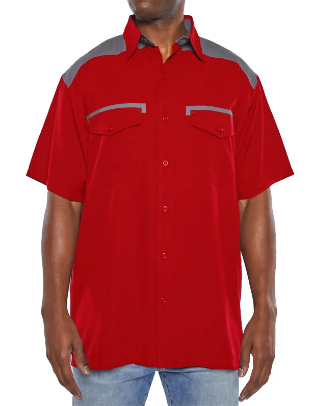 Pro Celebrity Men's Short Sleeve Icon Color Block Fishing Shirt - Image 7