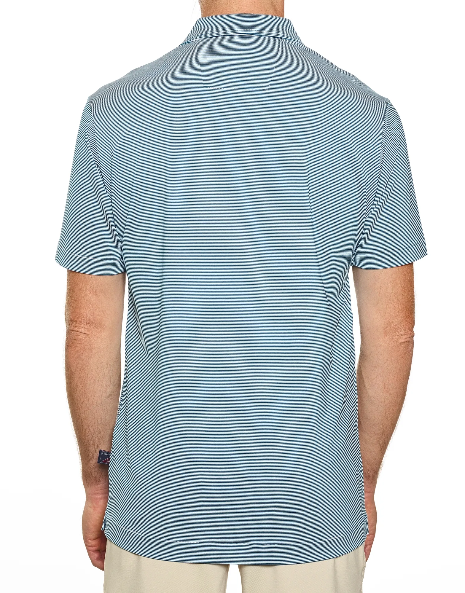 Pro Celebrity Men's Windsor Mini-Feeder Stripe Polo Shirt, Ocean Teal, 2X-Large (Clearance) - Image 3