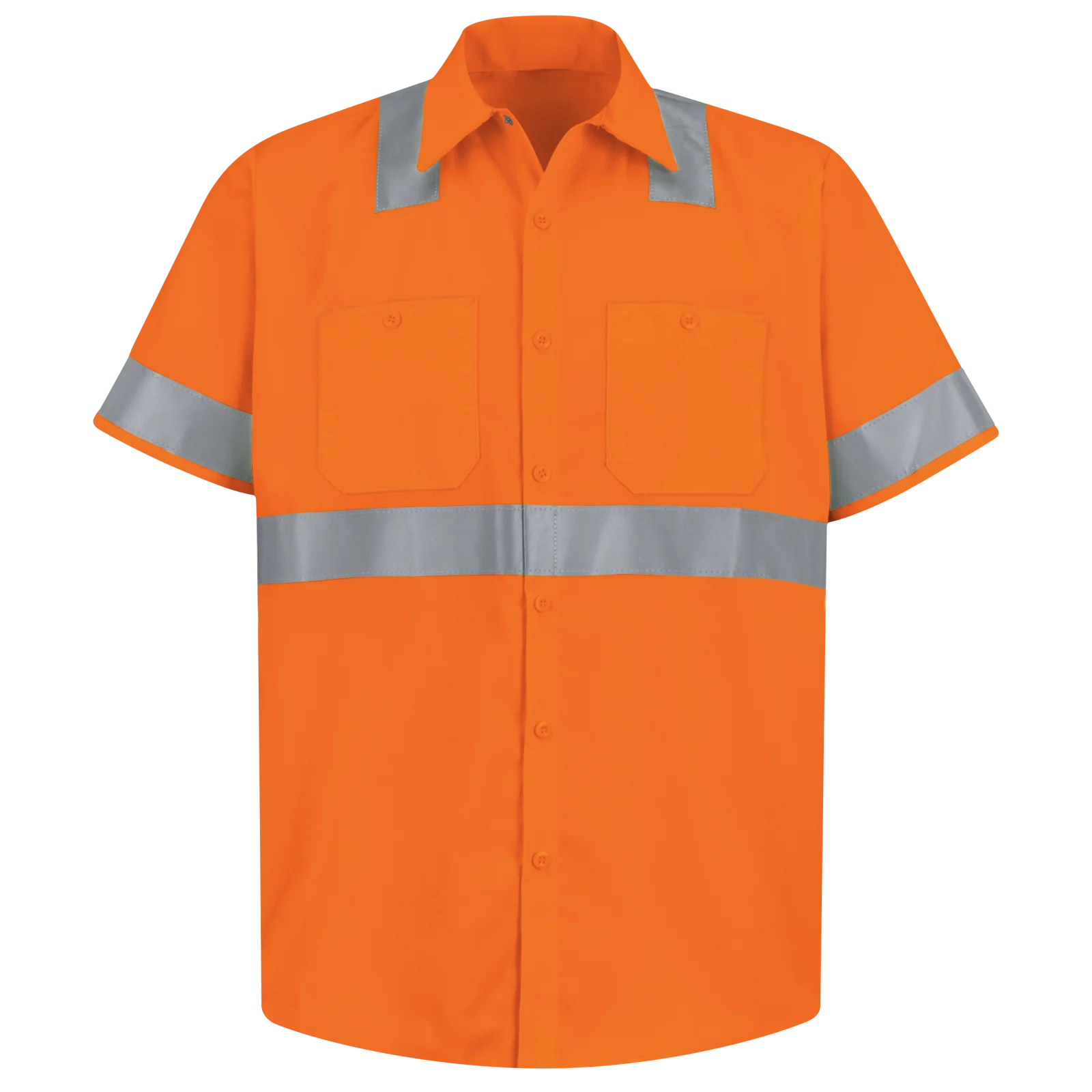 Red Kap Men's Hi-Visibility Orange Short Sleeve Work Shirt - Type R, Class 2