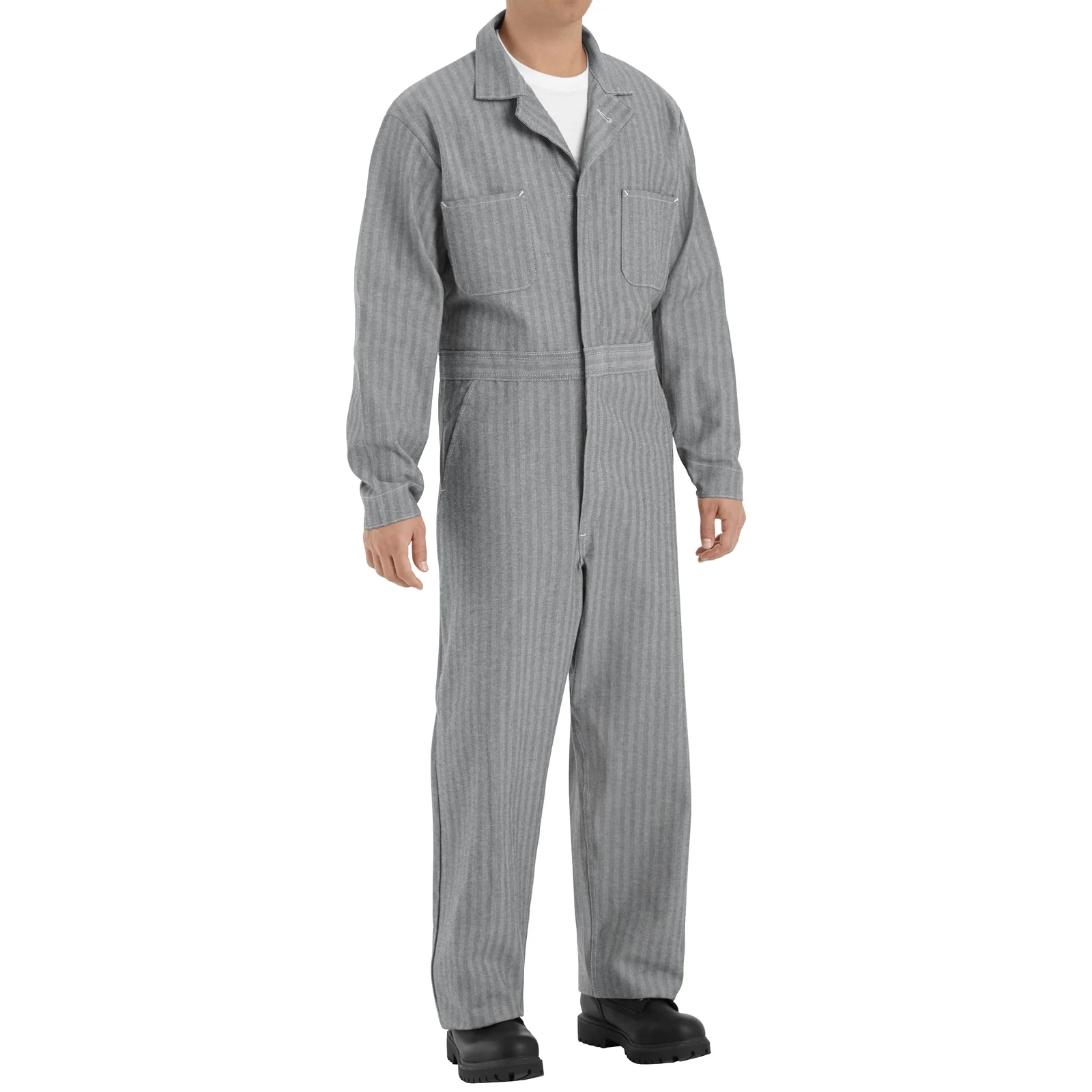 Red Kap Button-Front Cotton Coverall-Herringbone - Image 3
