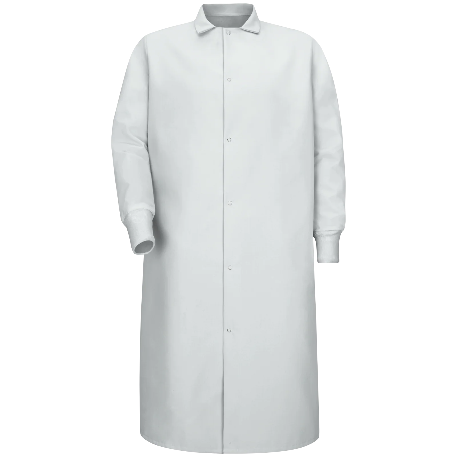 Red Kap Gripper-Front Spun Polyester Pocketless Butcher Coat with Knit Cuffs - Image 4