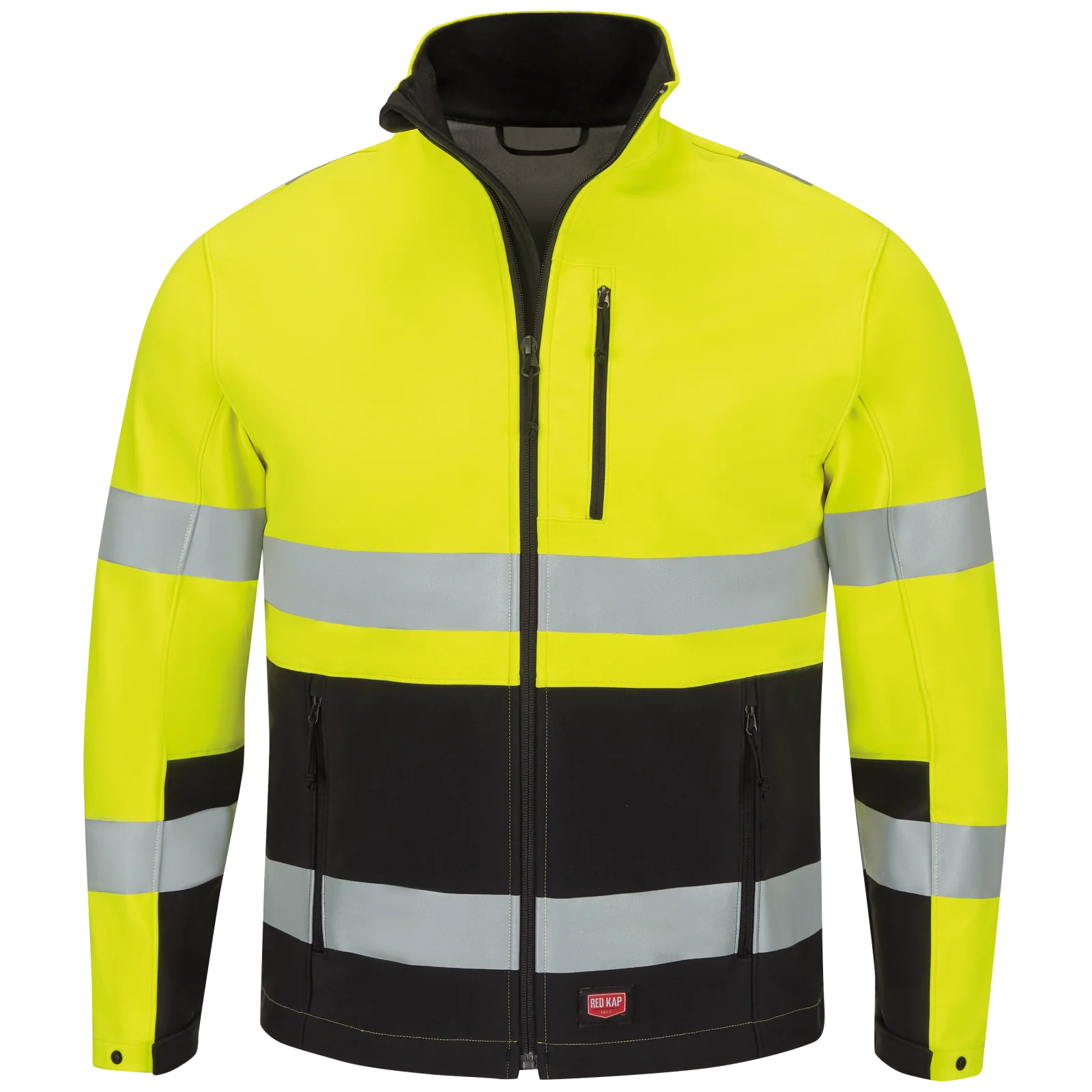 Red Kap Hi-Visibility Soft Shell Jacket-Fluorescent Yellow / Black