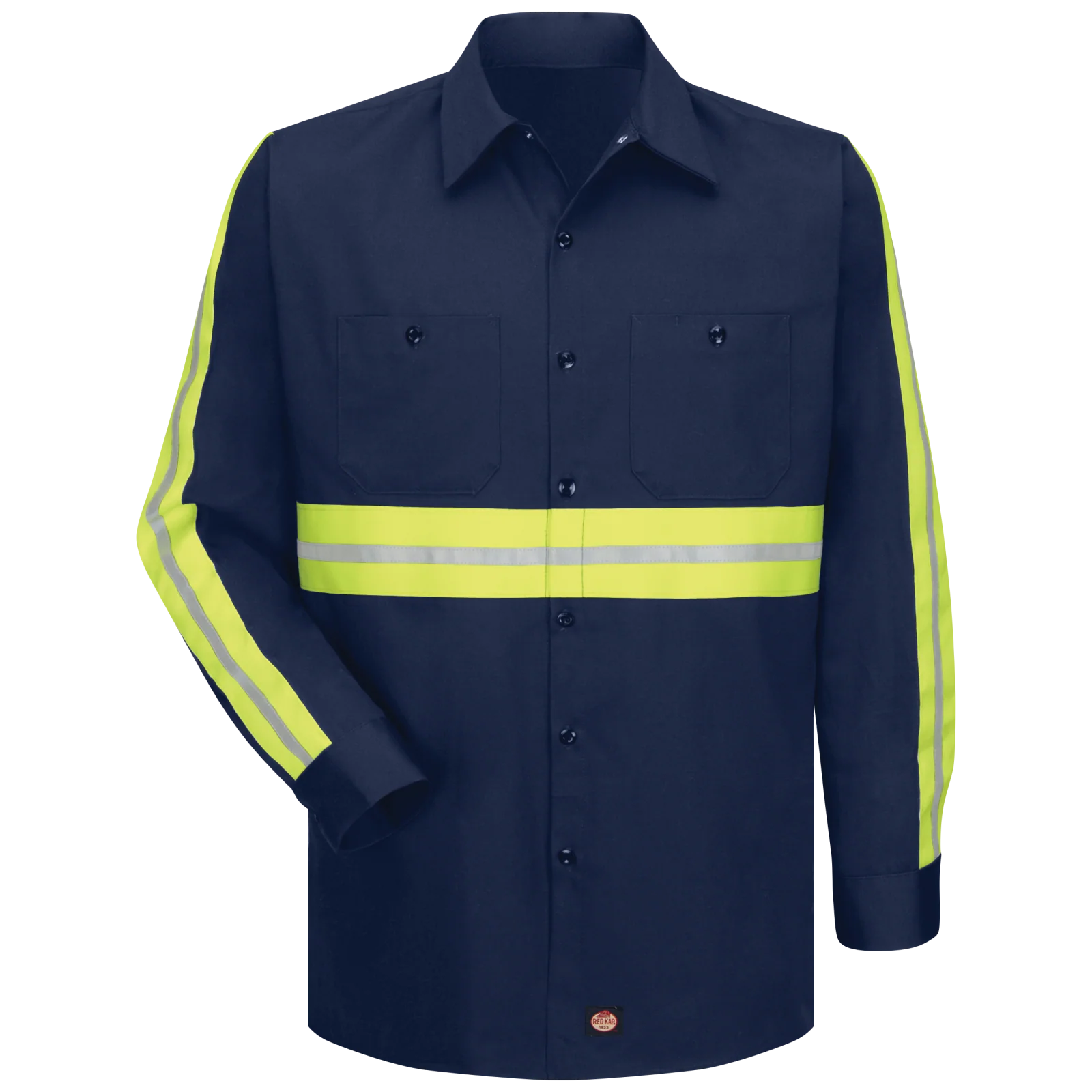 Red Kap Long Sleeve Enhanced Visibility Cotton Work Shirt