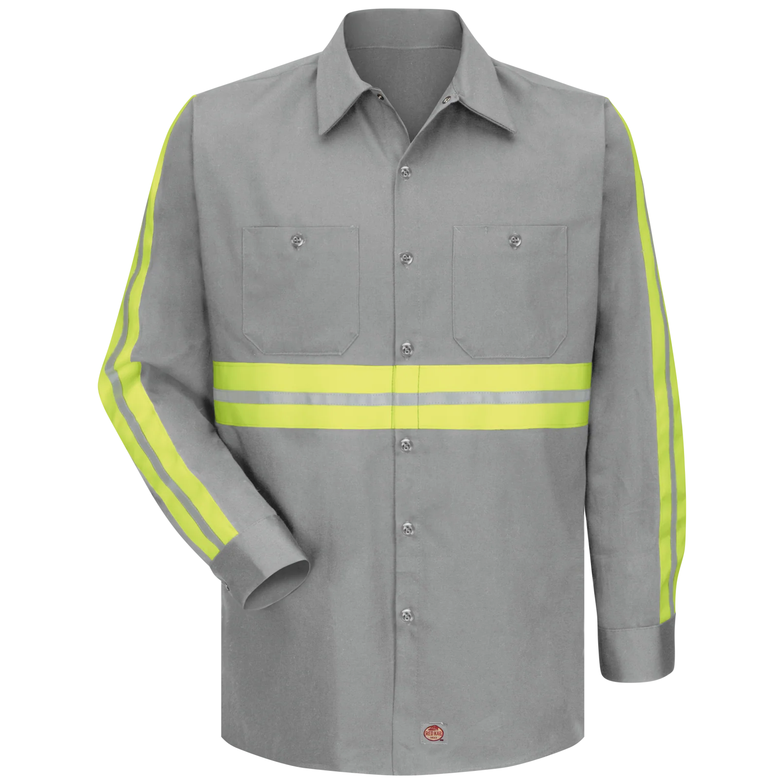 Red Kap Long Sleeve Enhanced Visibility Cotton Work Shirt - Image 2