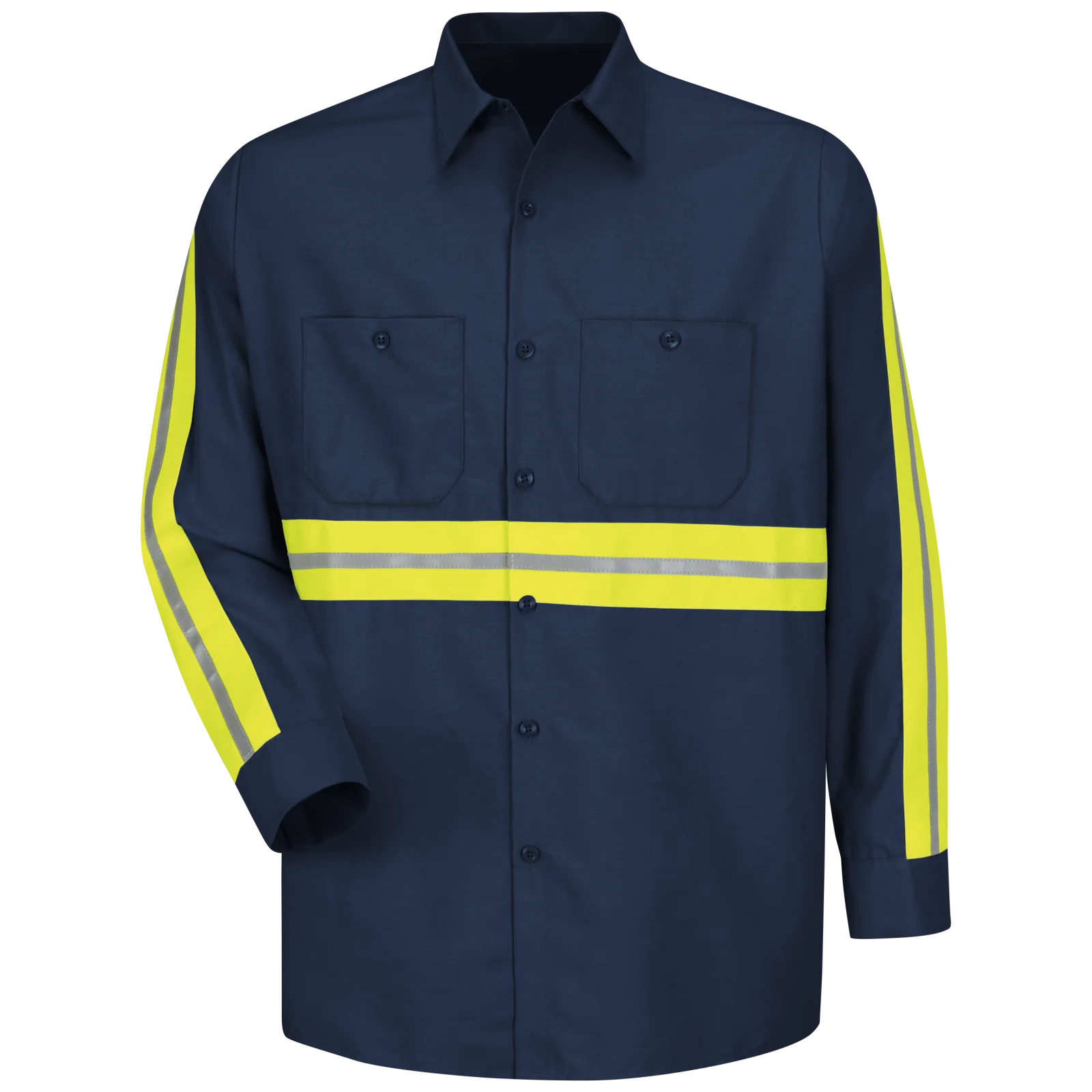 Red Kap Long Sleeve Enhanced Visibility Industrial Work Shirt - Image 4