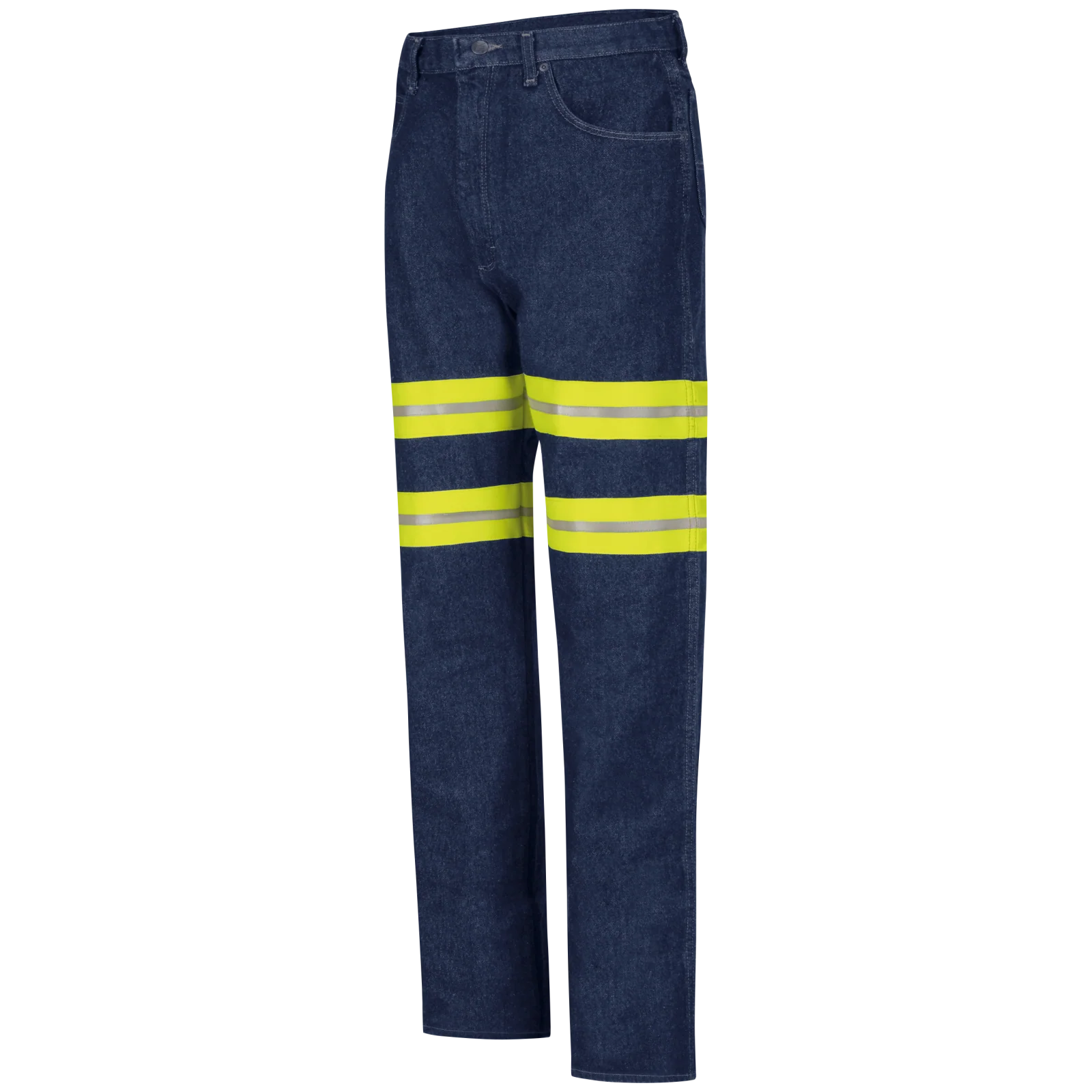 Red Kap Men's Enhanced Visibility Men's Relaxed Fit Jean-Denim w/ Yellow Visibility Trim