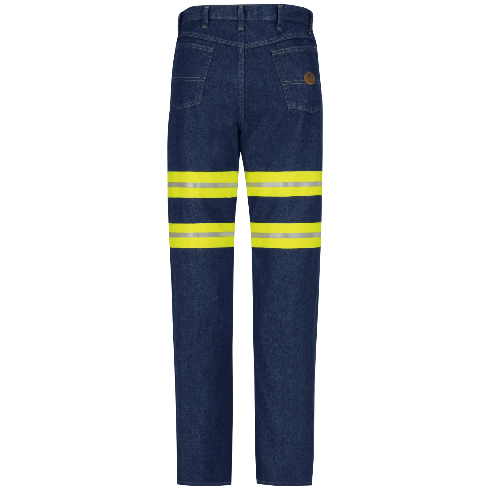 Red Kap Men's Enhanced Visibility Men's Relaxed Fit Jean-Denim w/ Yellow Visibility Trim - Image 2