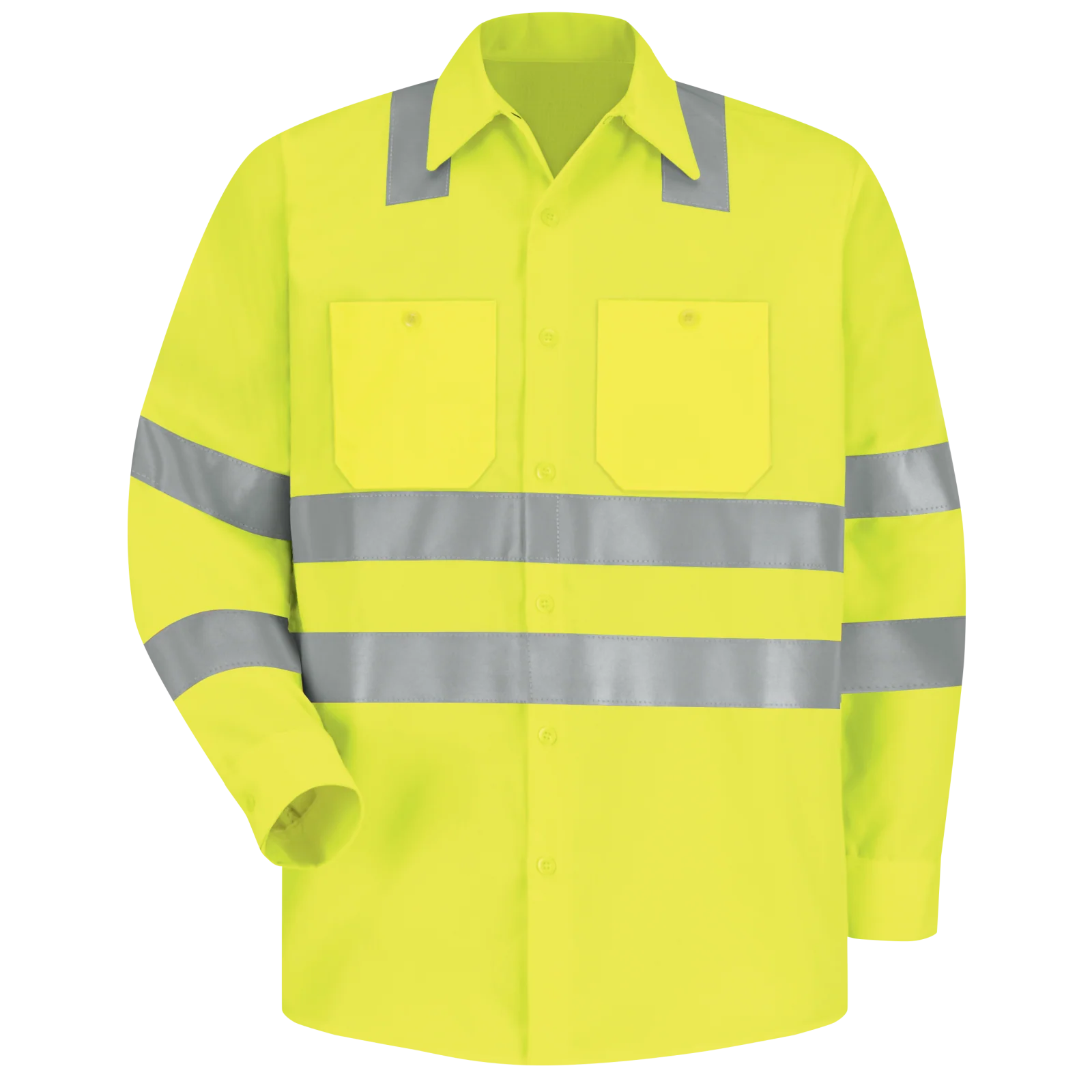 Red Kap Men's Hi-Visibility Long Sleeve Work Shirt - Type R, Class 3
