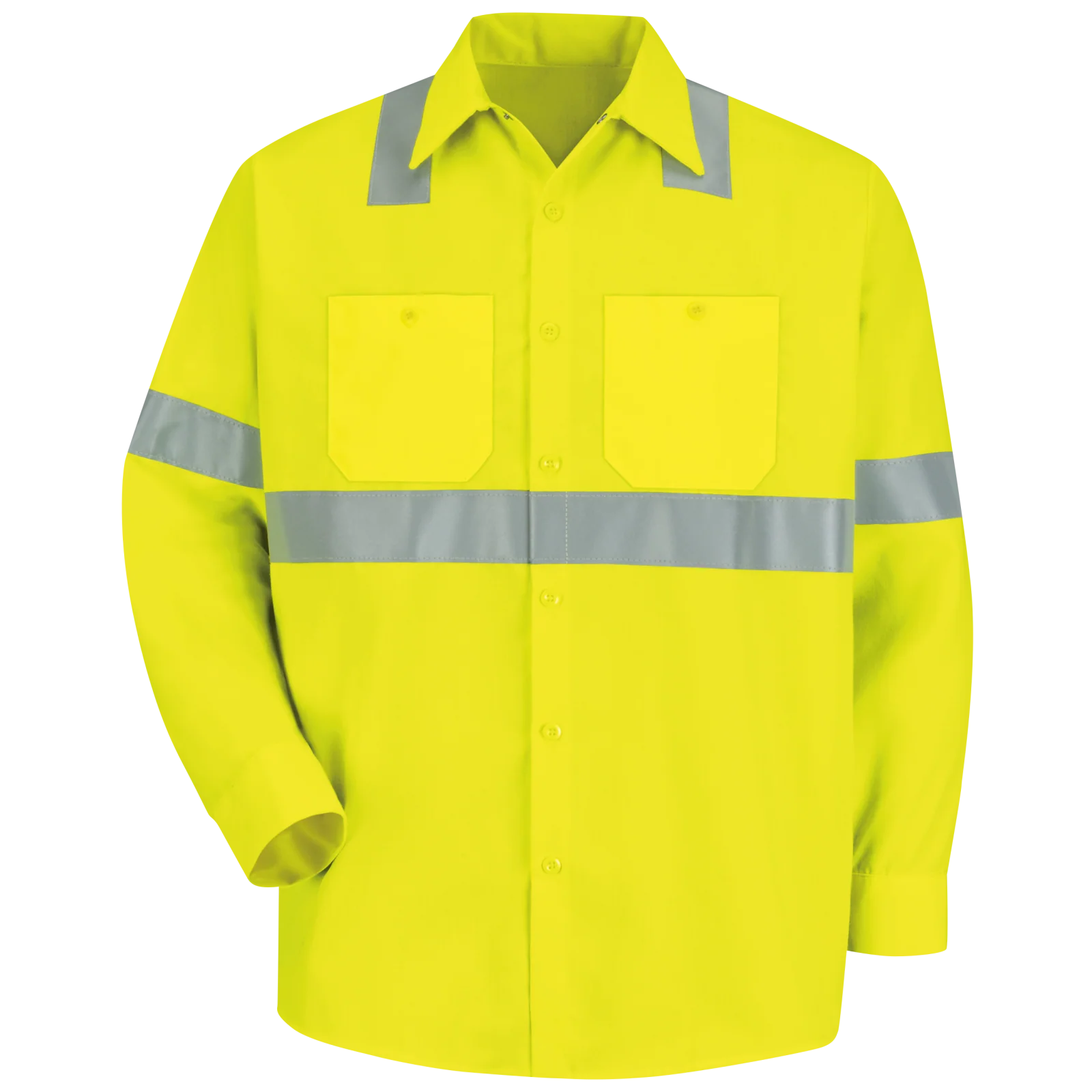 Red Kap Men's Hi-Visibility Orange Long Sleeve Work Shirt - Type R, Class 2 - Image 3