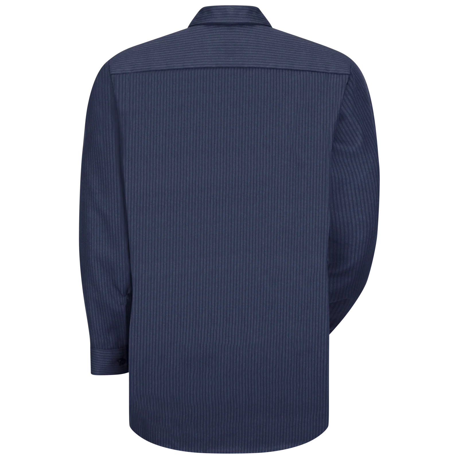 Red Kap Men's Long Sleeve Durastripe® Work Shirt-Navy / Light Blue Twin Stripe - Image 2