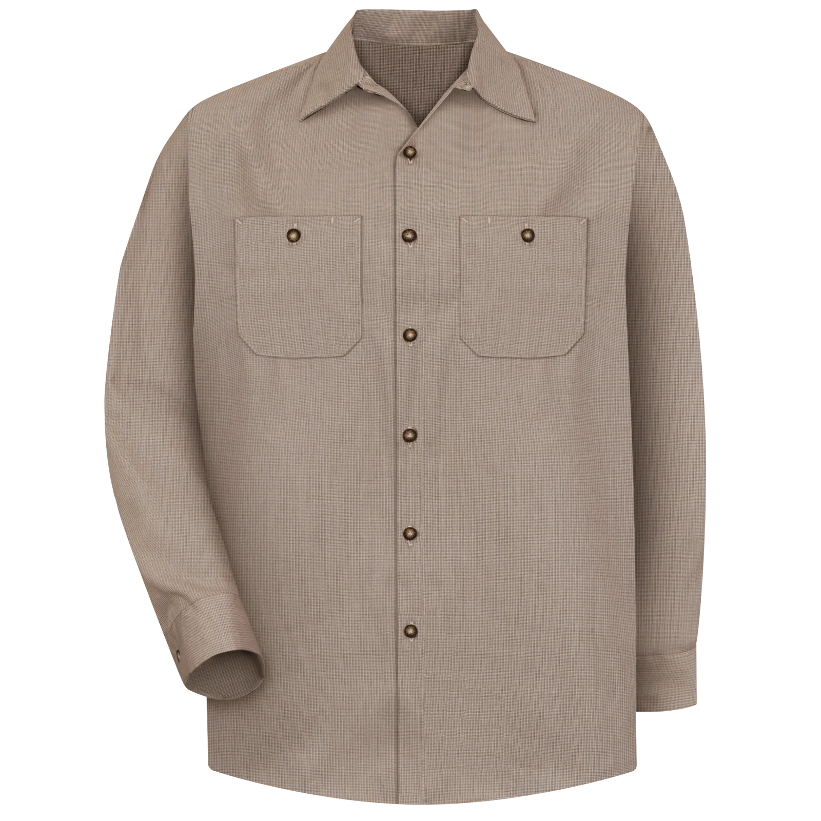 Red Kap Men's Long Sleeve Geometric Microcheck Work Shirt - Image 2