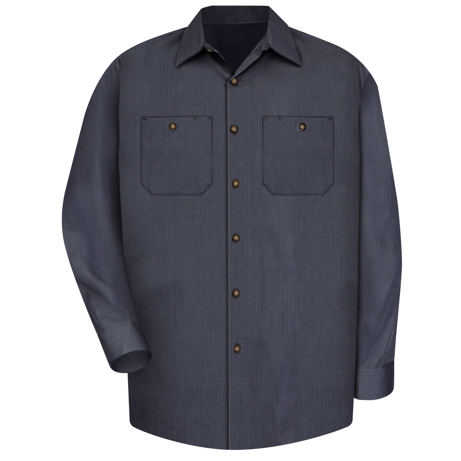 Red Kap Men's Long Sleeve Geometric Microcheck Work Shirt - Image 3