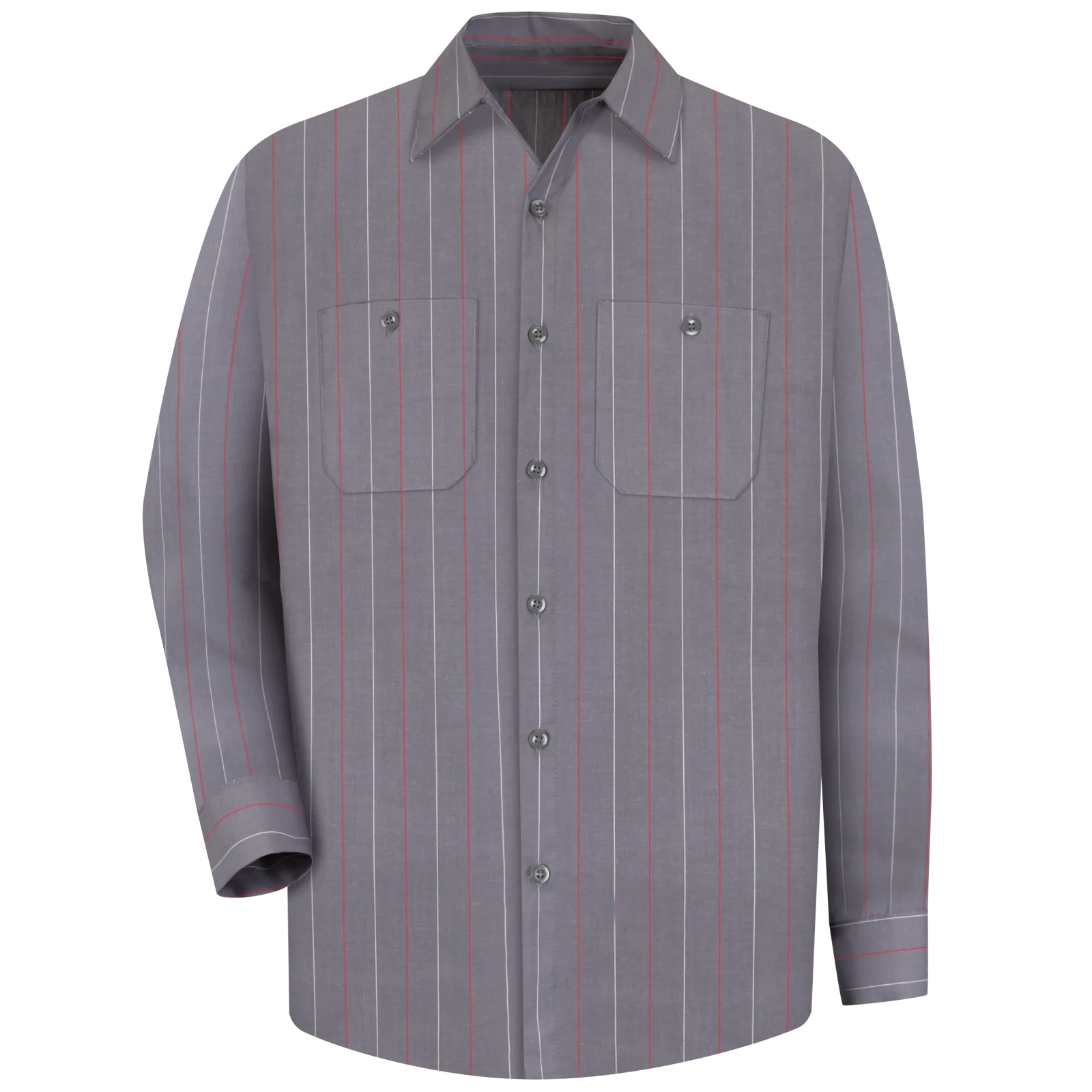 Red Kap Men's Long Sleeve Industrial Stripe Work Shirt - Image 2