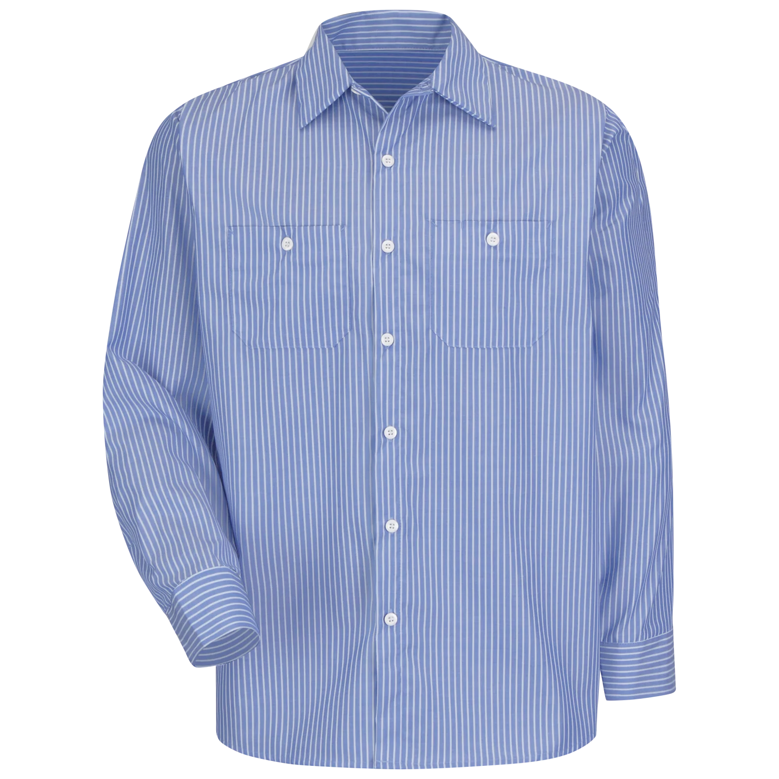 Red Kap Men's Long Sleeve Industrial Striped Work Shirt - Image 4