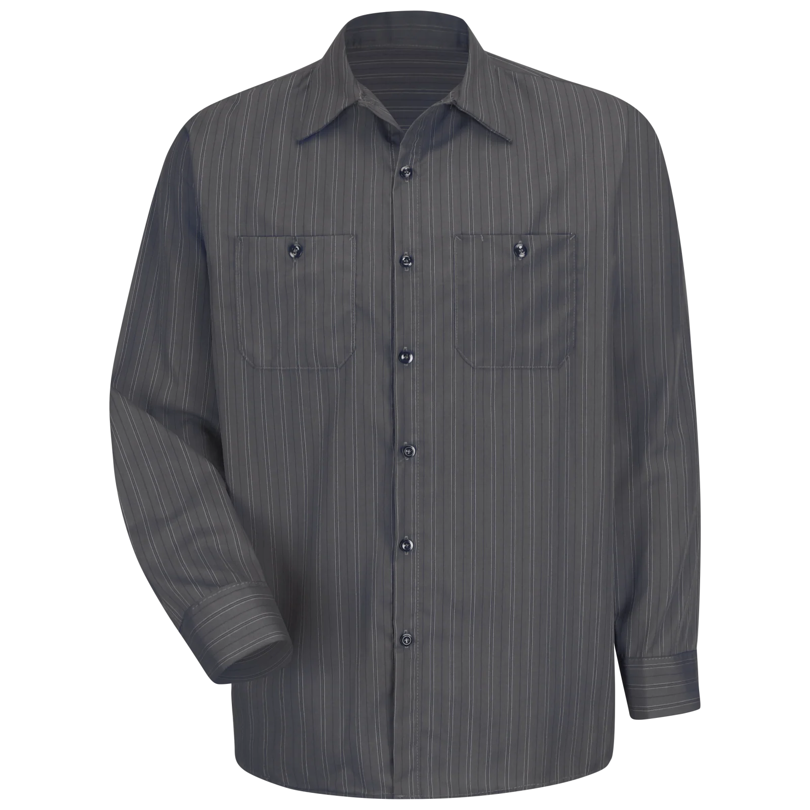 Red Kap Men's Long Sleeve Industrial Striped Work Shirt - Image 5