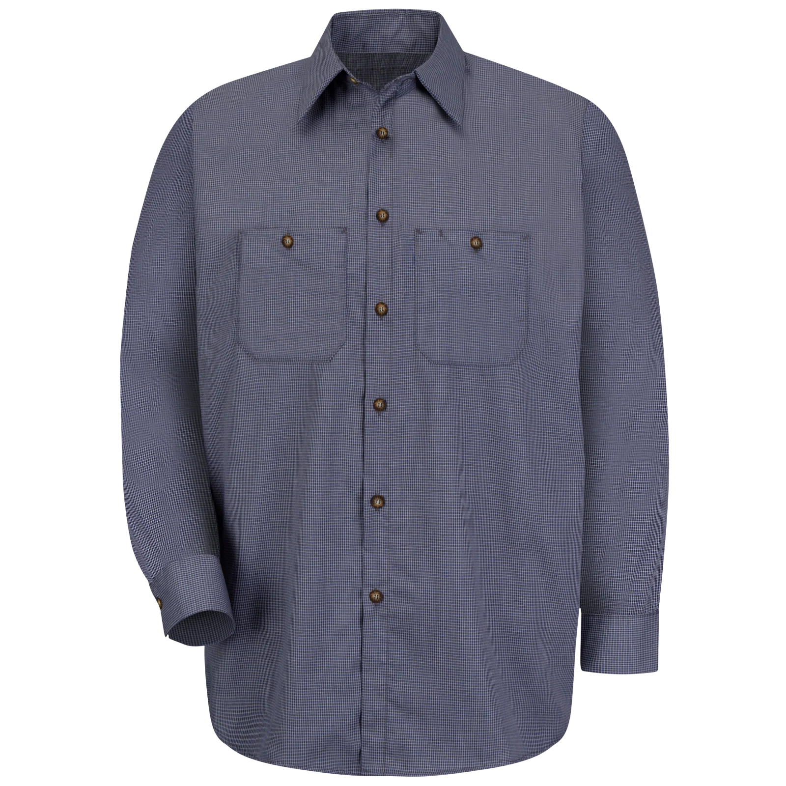 Red Kap Men's Long Sleeve Microcheck Uniform Shirt - Image 3