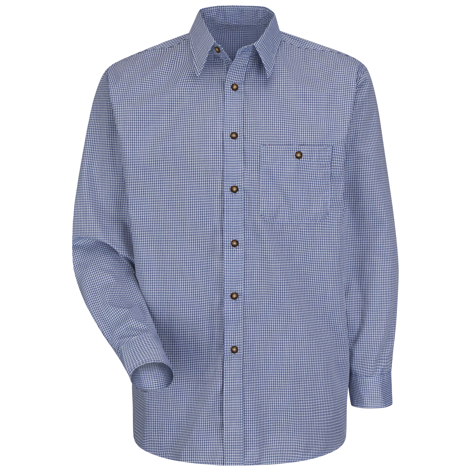Red Kap Men's Long Sleeve Mini-Plaid Uniform Shirt - Image 2