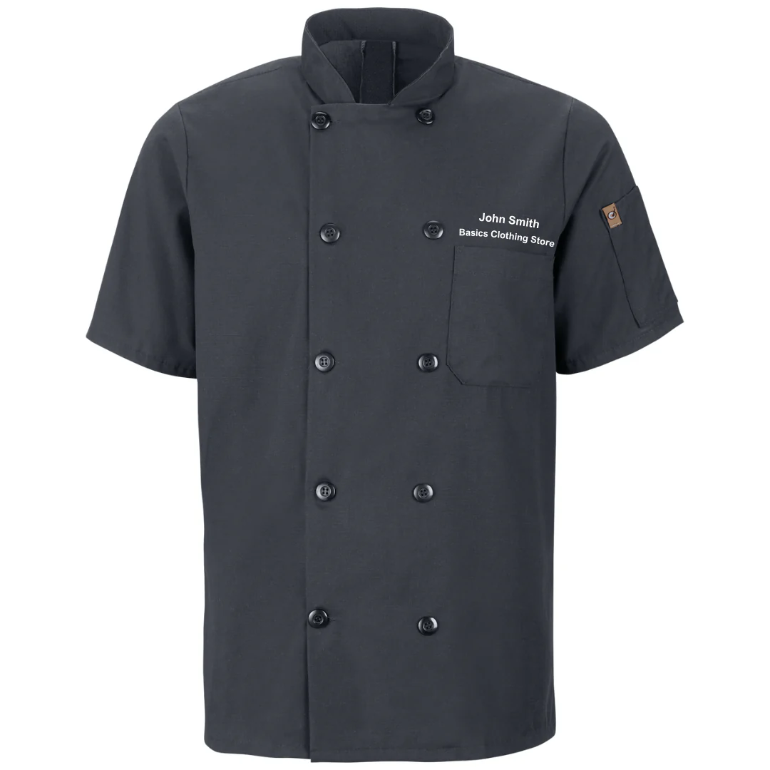 Red Kap Men's Short Sleeve Chef Coat with OilBlok + MIMIX® - Image 10