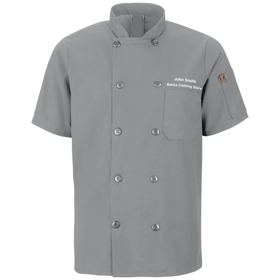 Red Kap Men's Short Sleeve Chef Coat with OilBlok + MIMIX® - Image 7