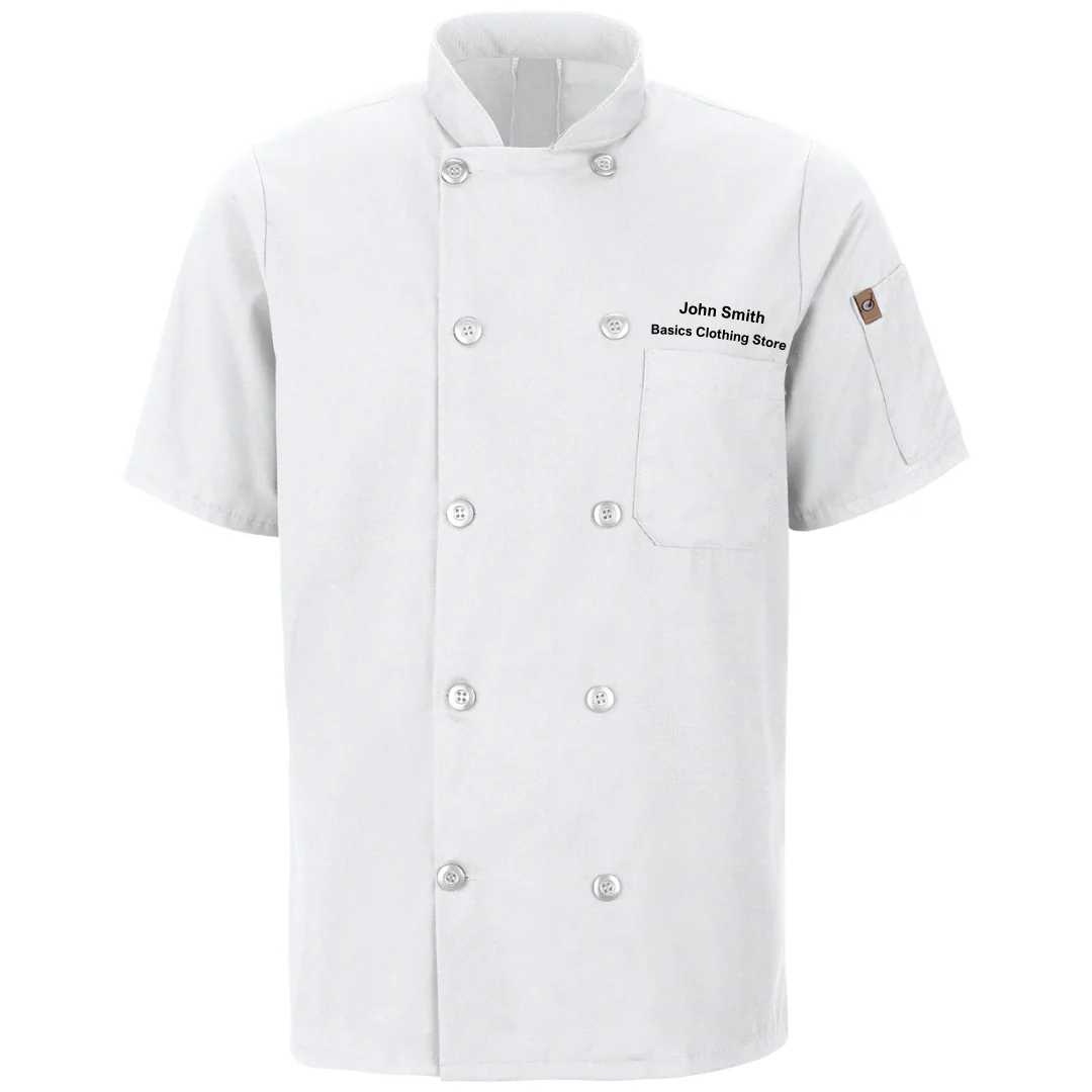 Red Kap Men's Short Sleeve Chef Coat with OilBlok + MIMIX® - Image 9