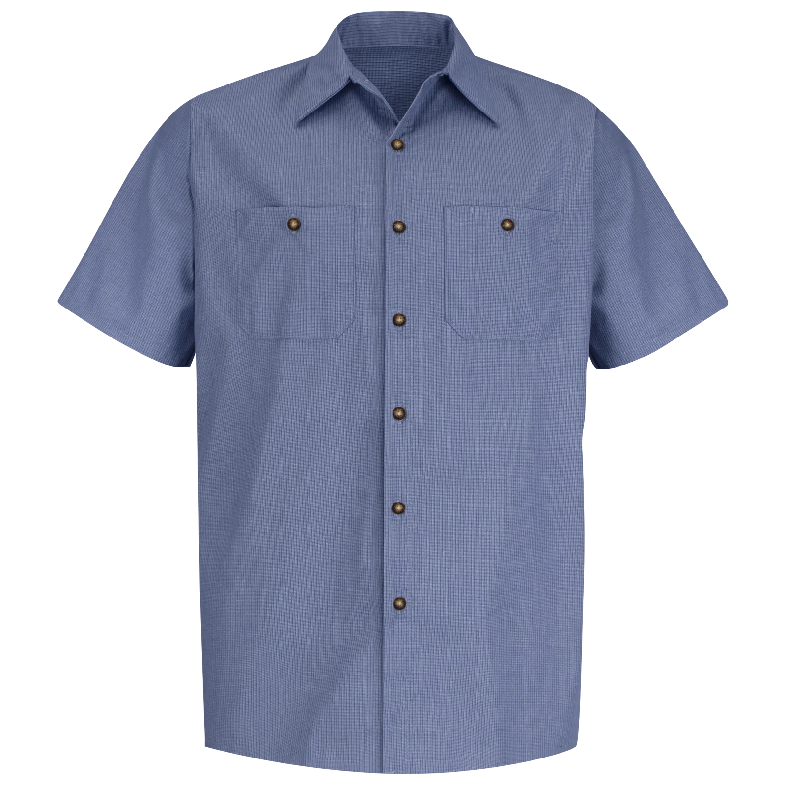 Red Kap Men's Short Sleeve Geometric Microcheck Work Shirt - Image 3