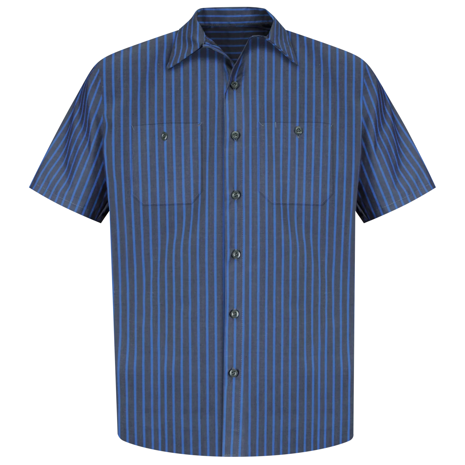 Red Kap Men's Short Sleeve Industrial Stripe Work Shirt - Image 4