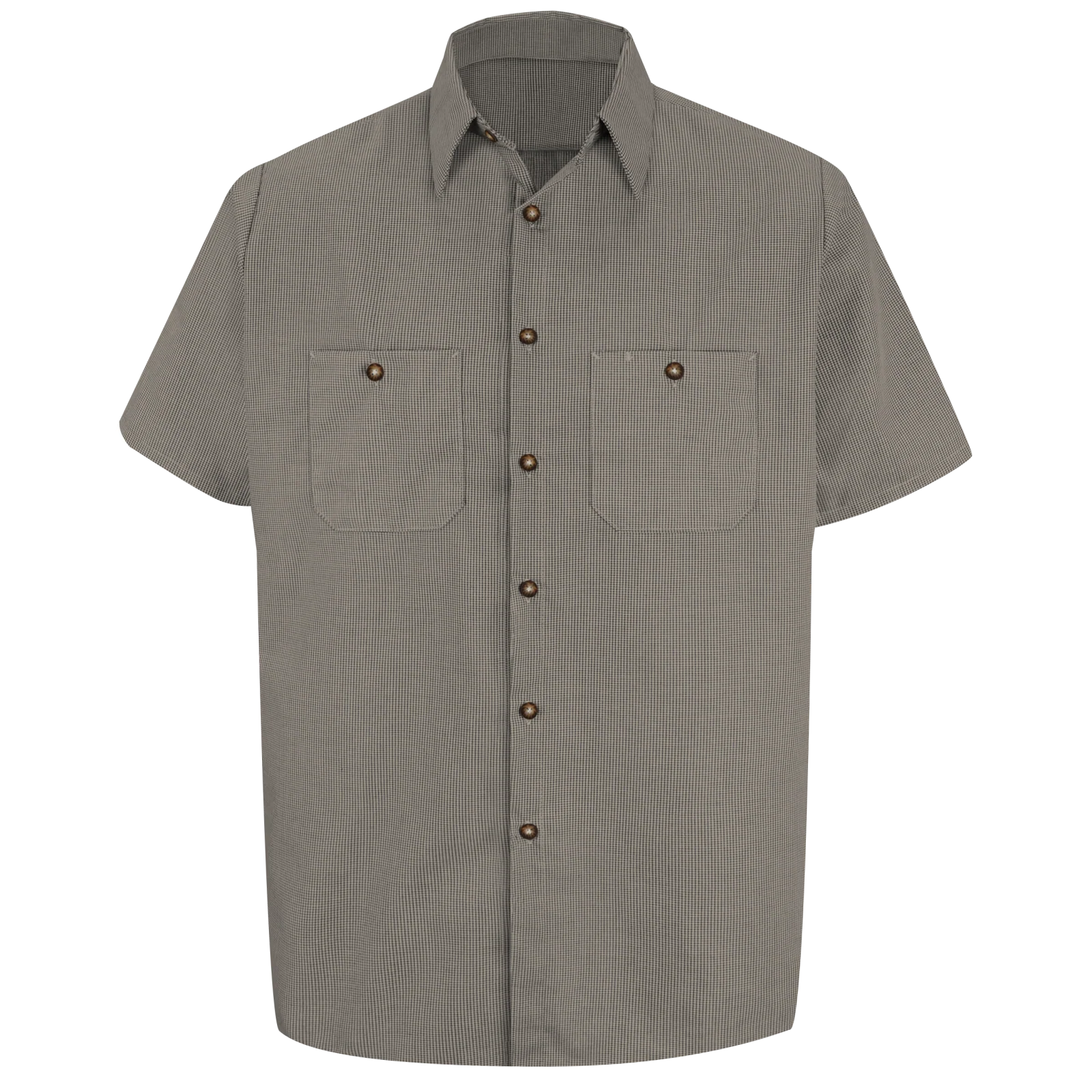 Red Kap Men's Short Sleeve Microcheck Uniform Shirt