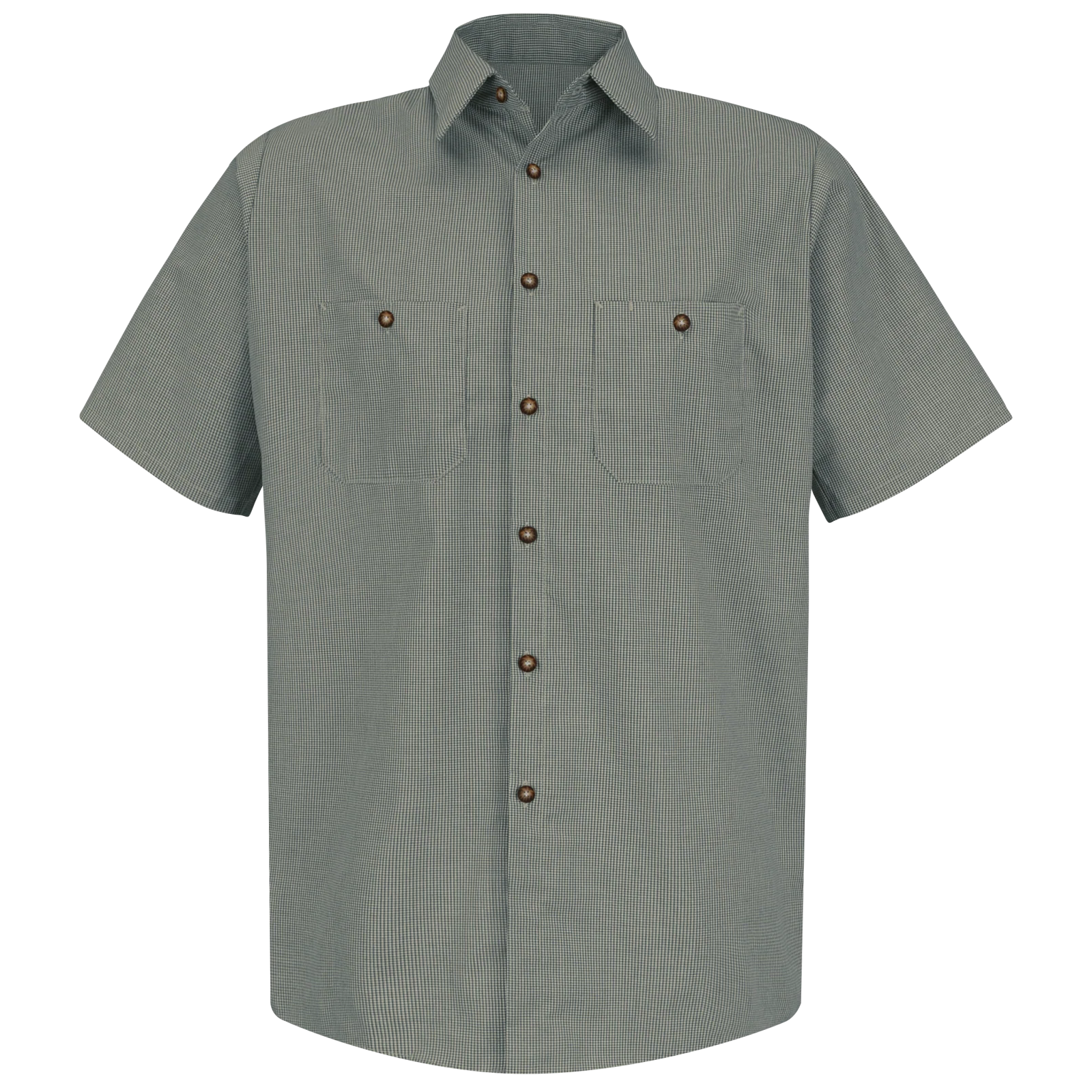 Red Kap Men's Short Sleeve Microcheck Uniform Shirt - Image 2