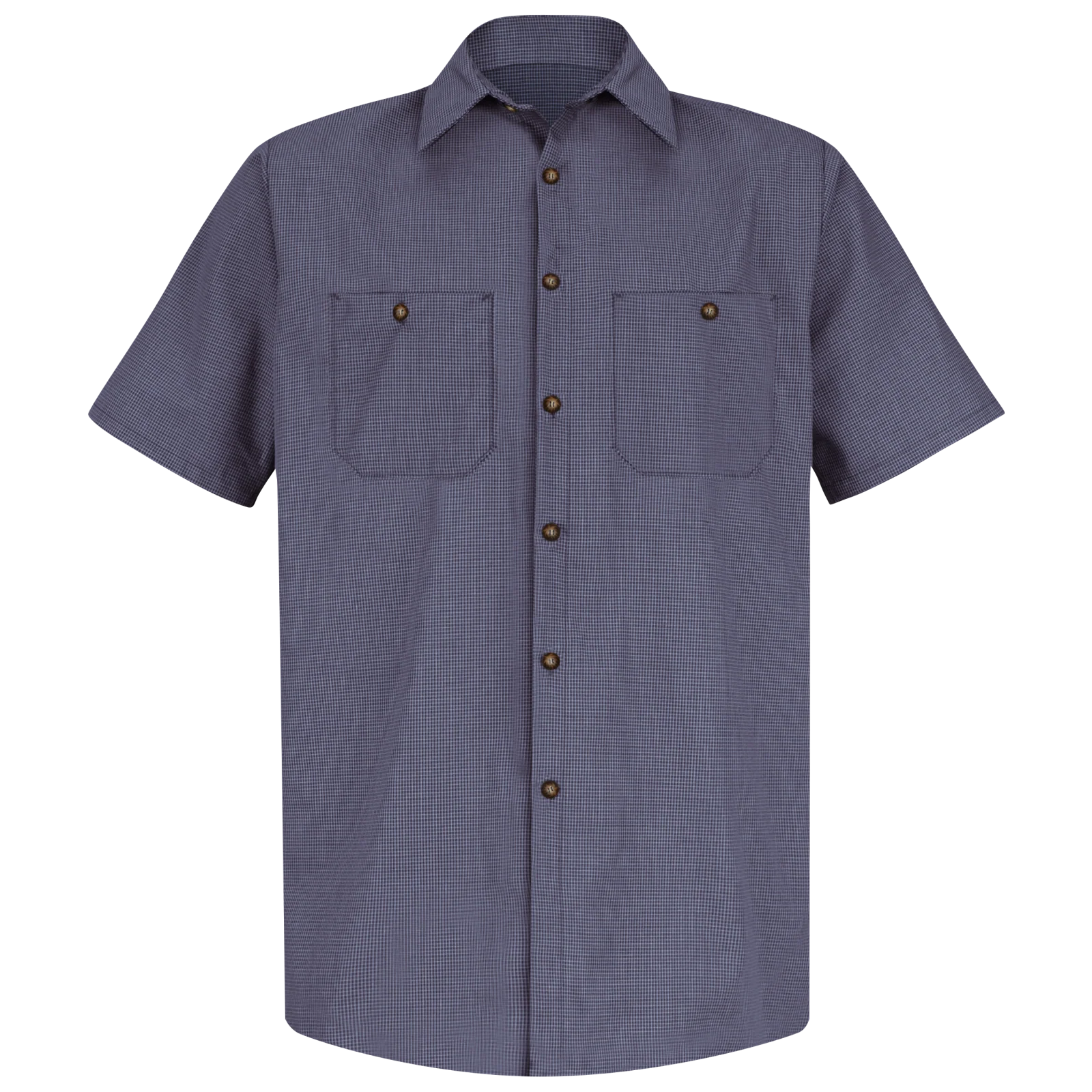 Red Kap Men's Short Sleeve Microcheck Uniform Shirt - Image 3