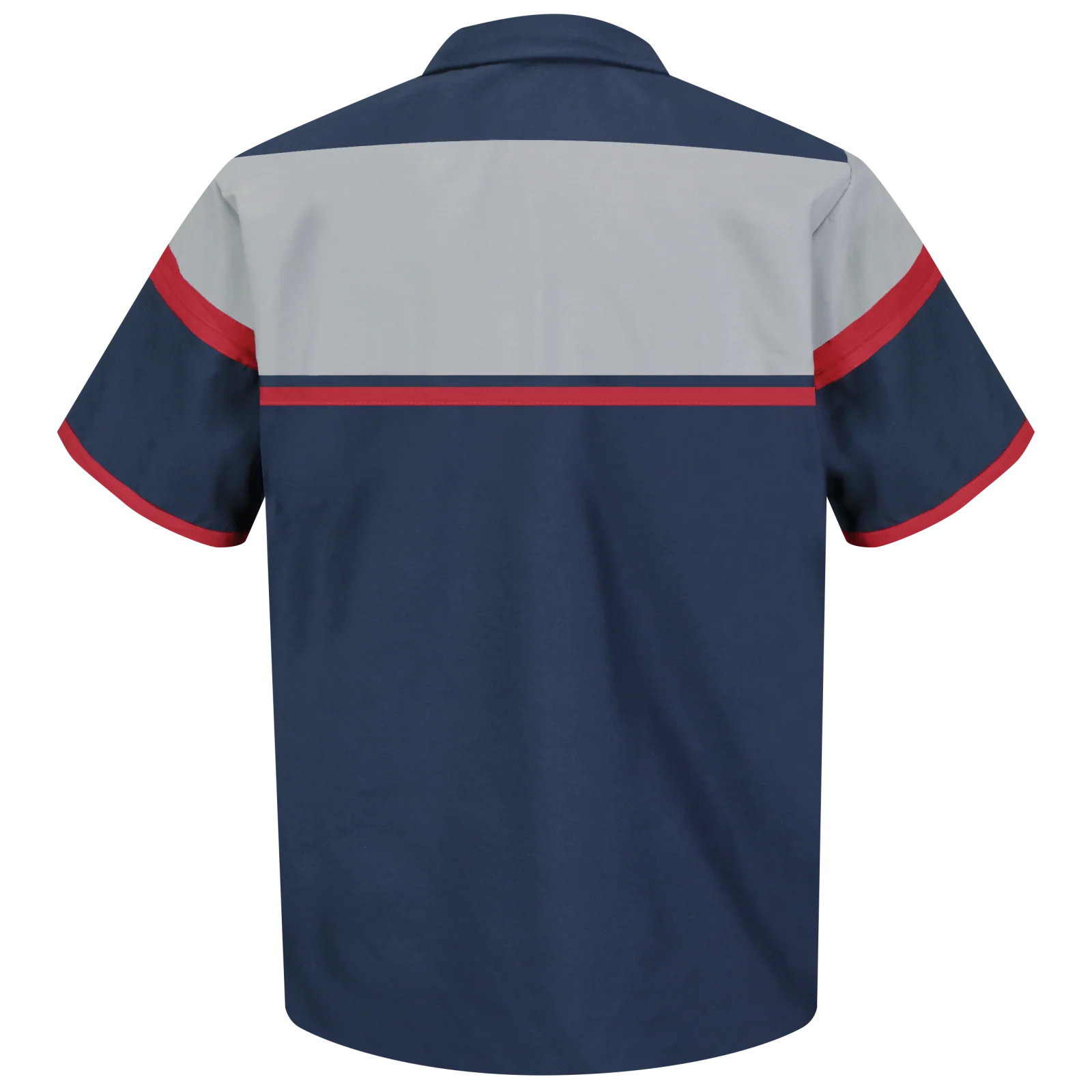 Red Kap Men's Short Sleeve Performance Tech Shirt-Navy / Red / Light Grey - Image 2