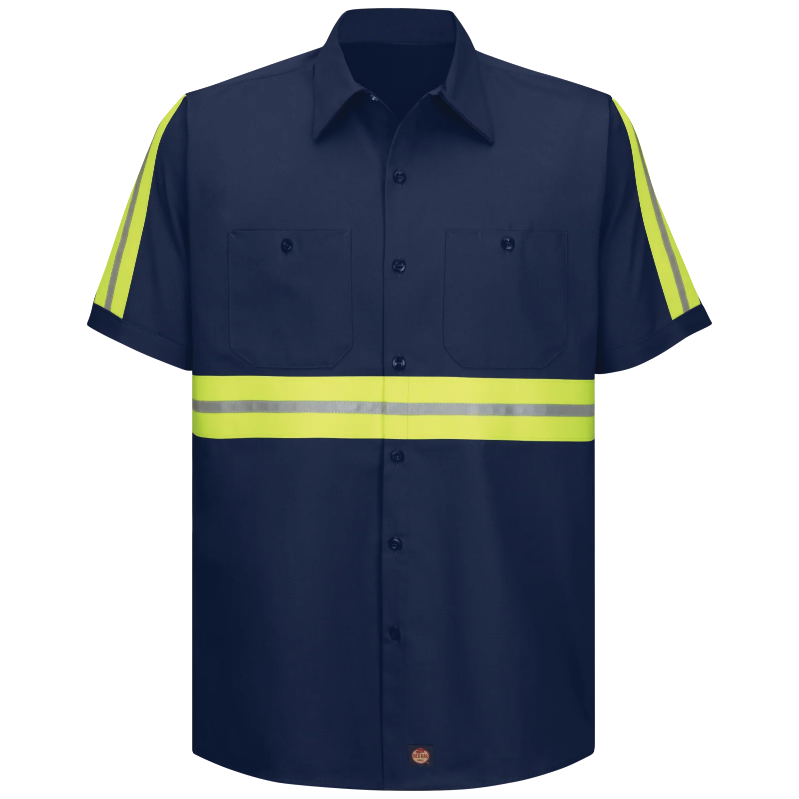 Red Kap Short Sleeve Enhanced Visibility Cotton Work Shirt - Image 2