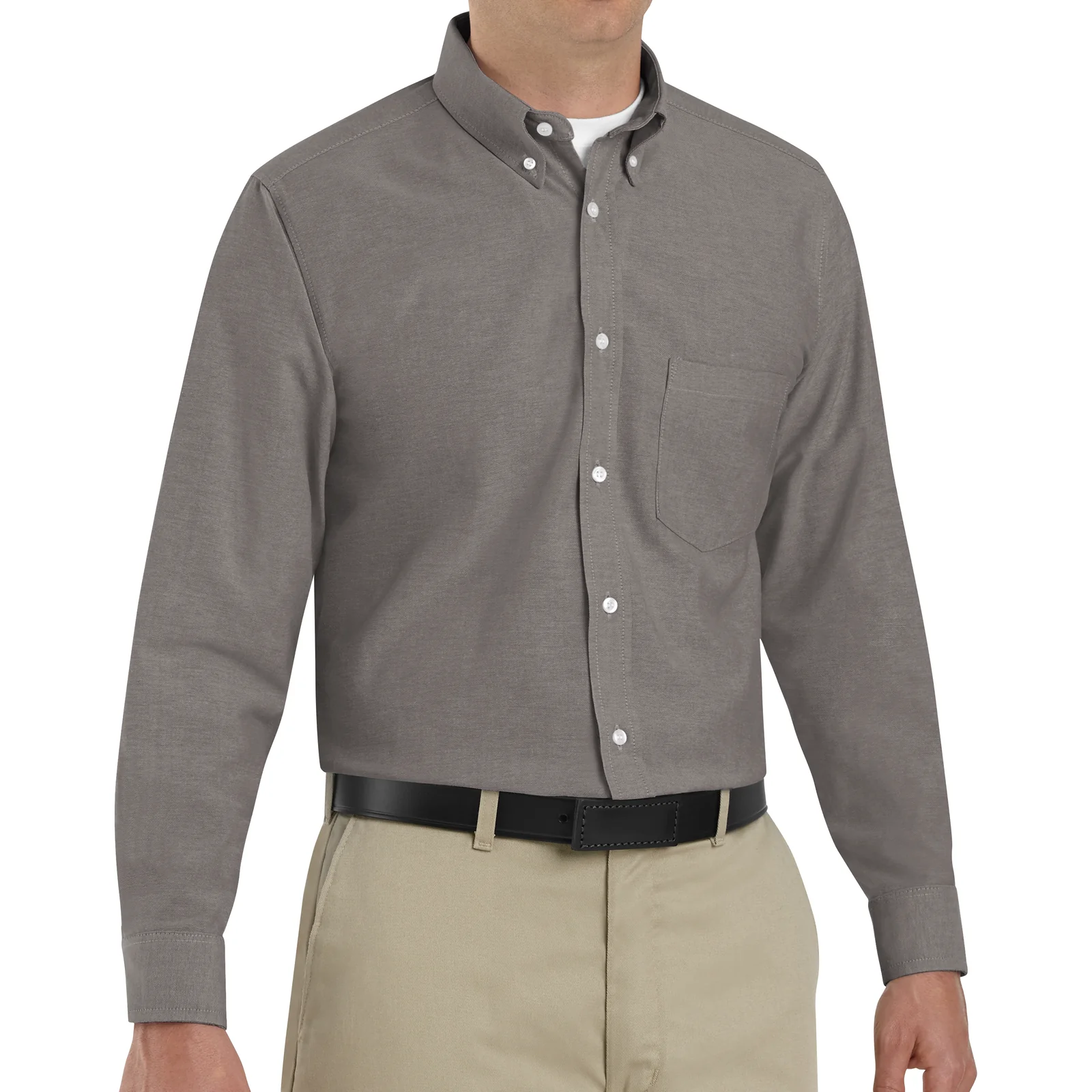 Red Kep Men's Long Sleeve Executive Oxford Dress Shirt -Grey - Image 3