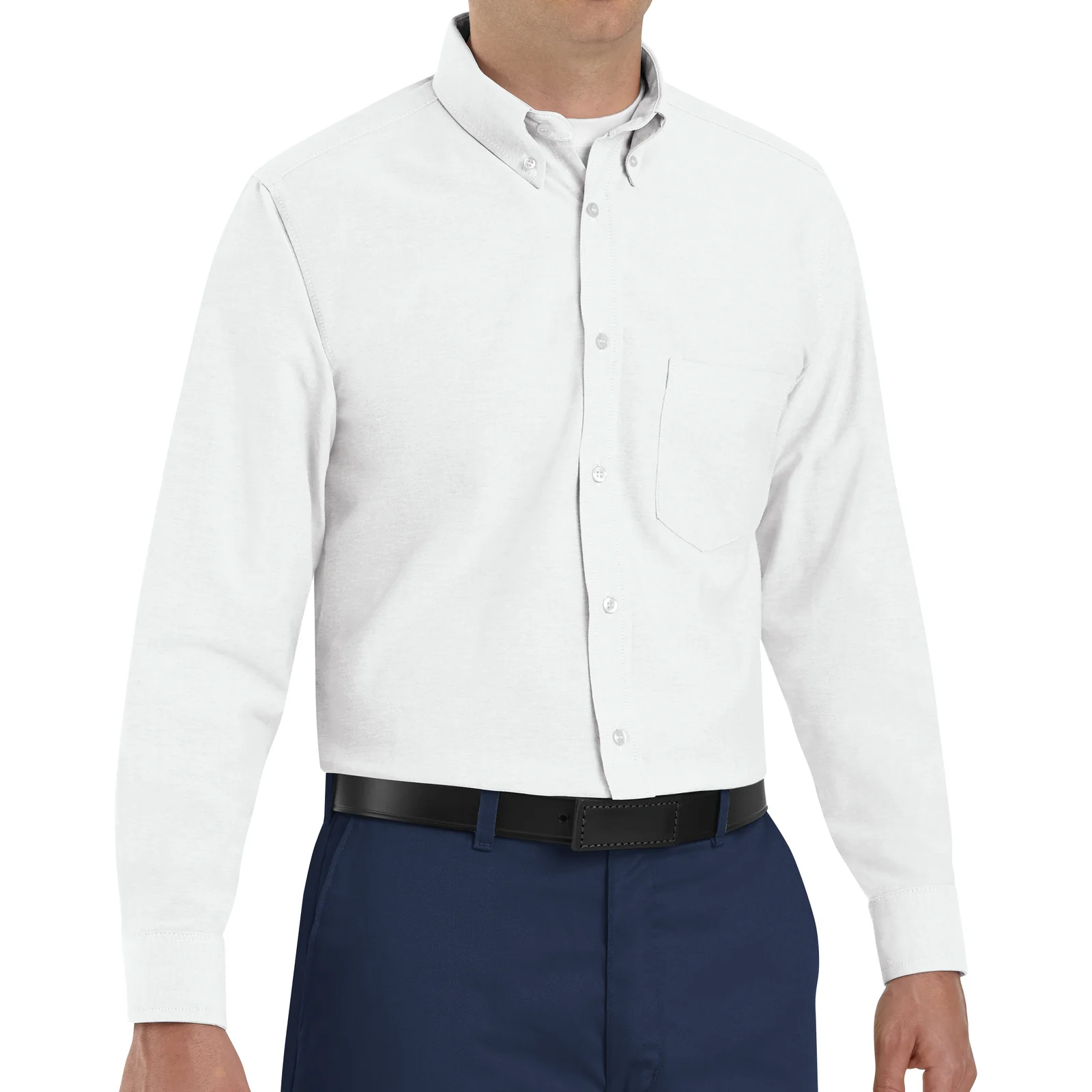 Red Kep Men's Long Sleeve Executive Oxford Dress Shirt - White - Image 3