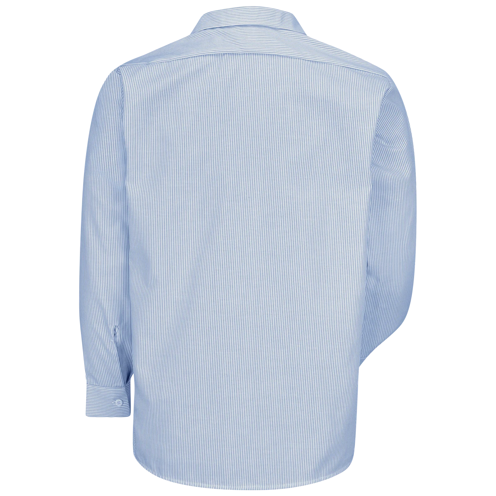 Red Kep Men's Long Sleeve Industrial Stripe Work Shirt-Blue / White Stripe - Image 2