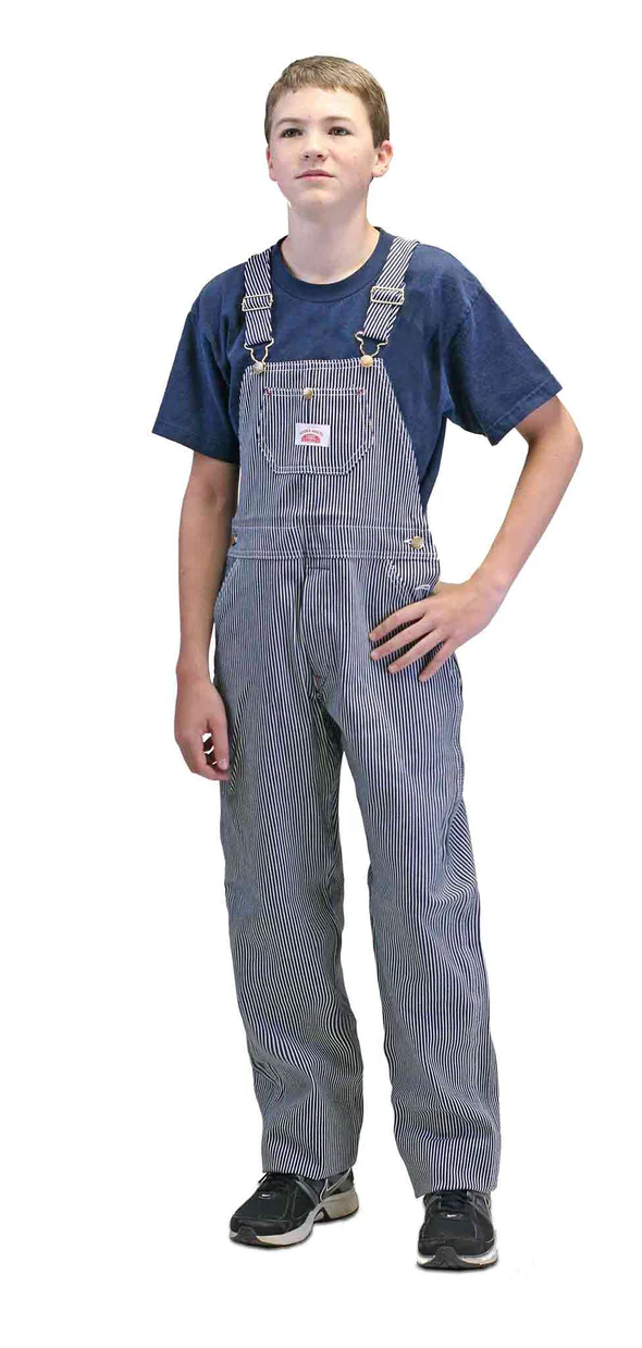 Round House #63 Youth Hickory Stripe Bib Overalls - Image 4