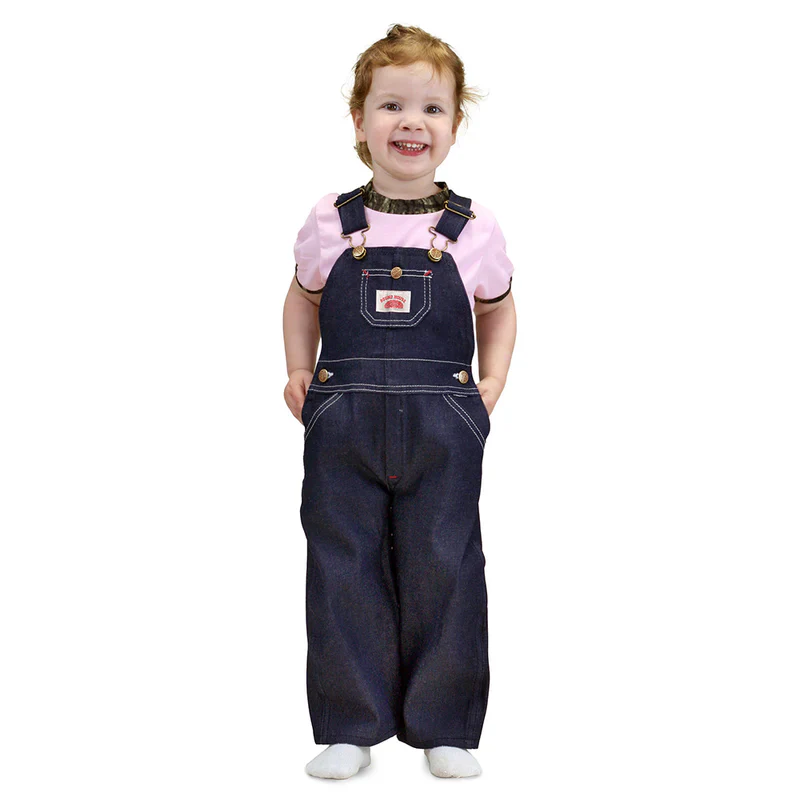 Round House #7 Kid's Blue Dark Washed Denim Bib Overalls - Image 3