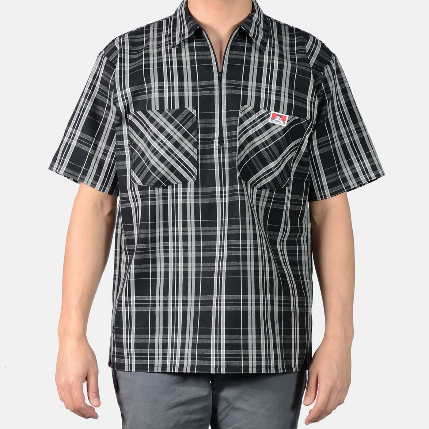 Ben Davis Short Sleeve Plaid, 1/2 Zip - Image 3