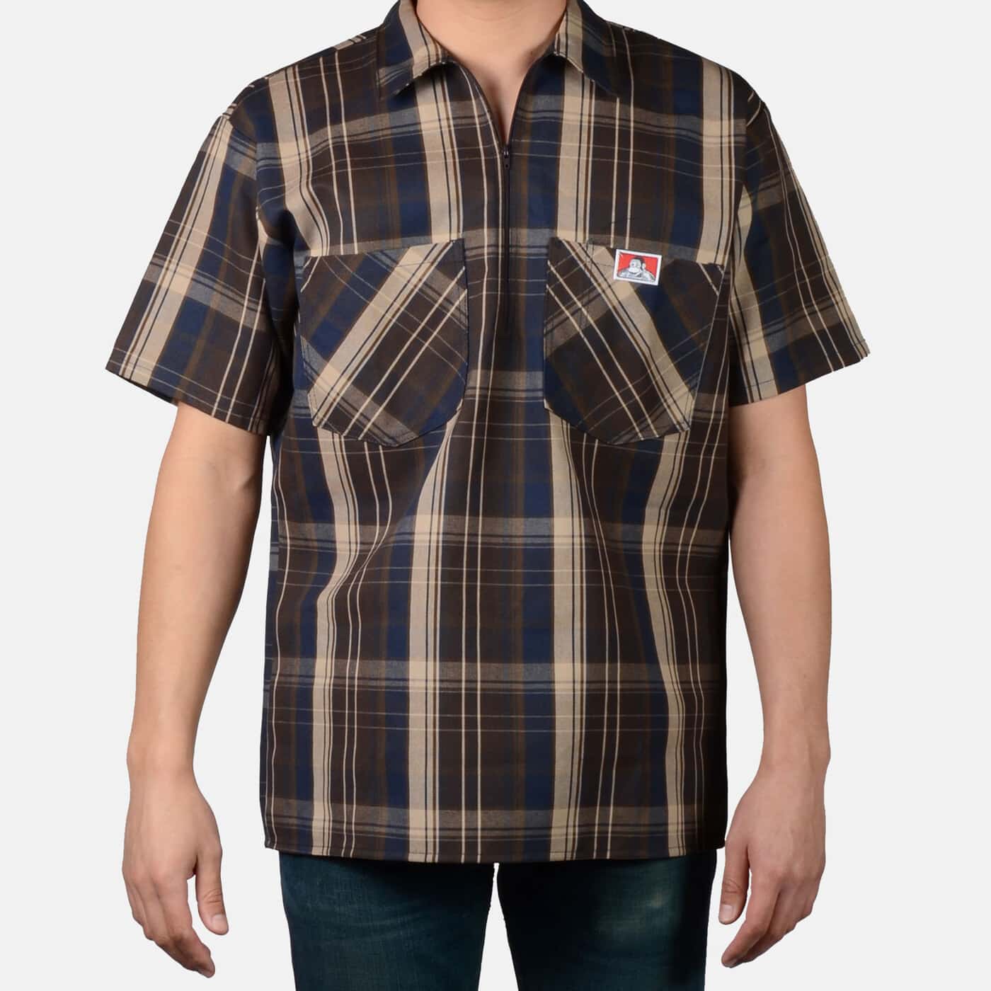Ben Davis Short Sleeve Plaid, 1/2 Zip - Image 4