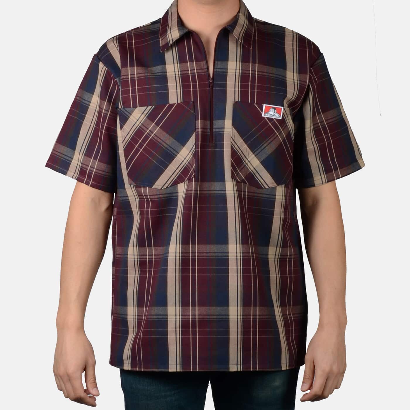 Ben Davis Short Sleeve Plaid, 1/2 Zip - Image 5
