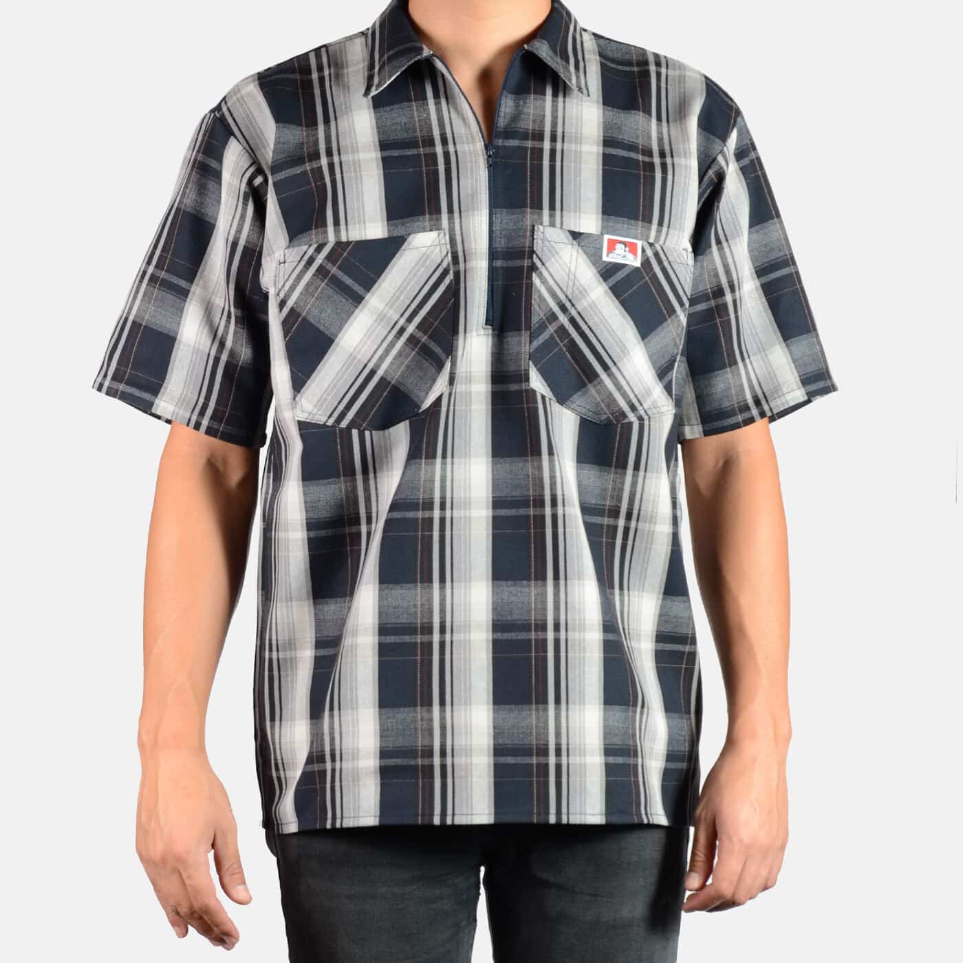 Ben Davis Short Sleeve Plaid, 1/2 Zip - Image 8