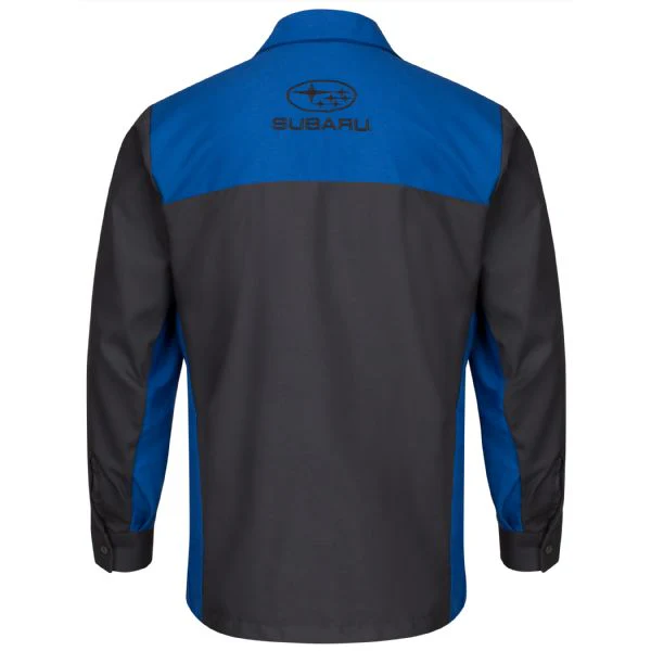 Subaru® Long Sleeve Technician Shirt  - Royal Blue / Charcoal - SY14SU - Image 3