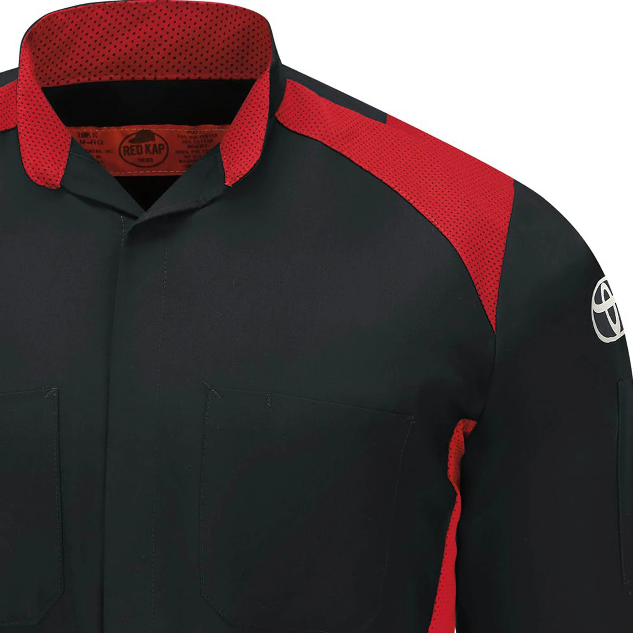 Toyota® Long Sleeve Ripstop Technician Shirt - Maintenance Express Logo - Black with Red Mesh Accents  - 5510TT - Image 3