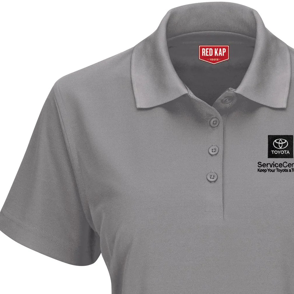 Toyota® Women's SS Performance Knit® Pocketless Core Polo - Service Center Logo -Grey -5519GY - Image 3