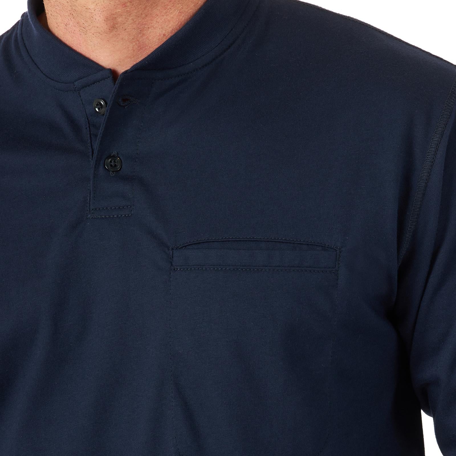 Wrangler® FR Flame-Resistant Long Sleeve Lightweight Henley - Navy - FR3W7NY - Image 3