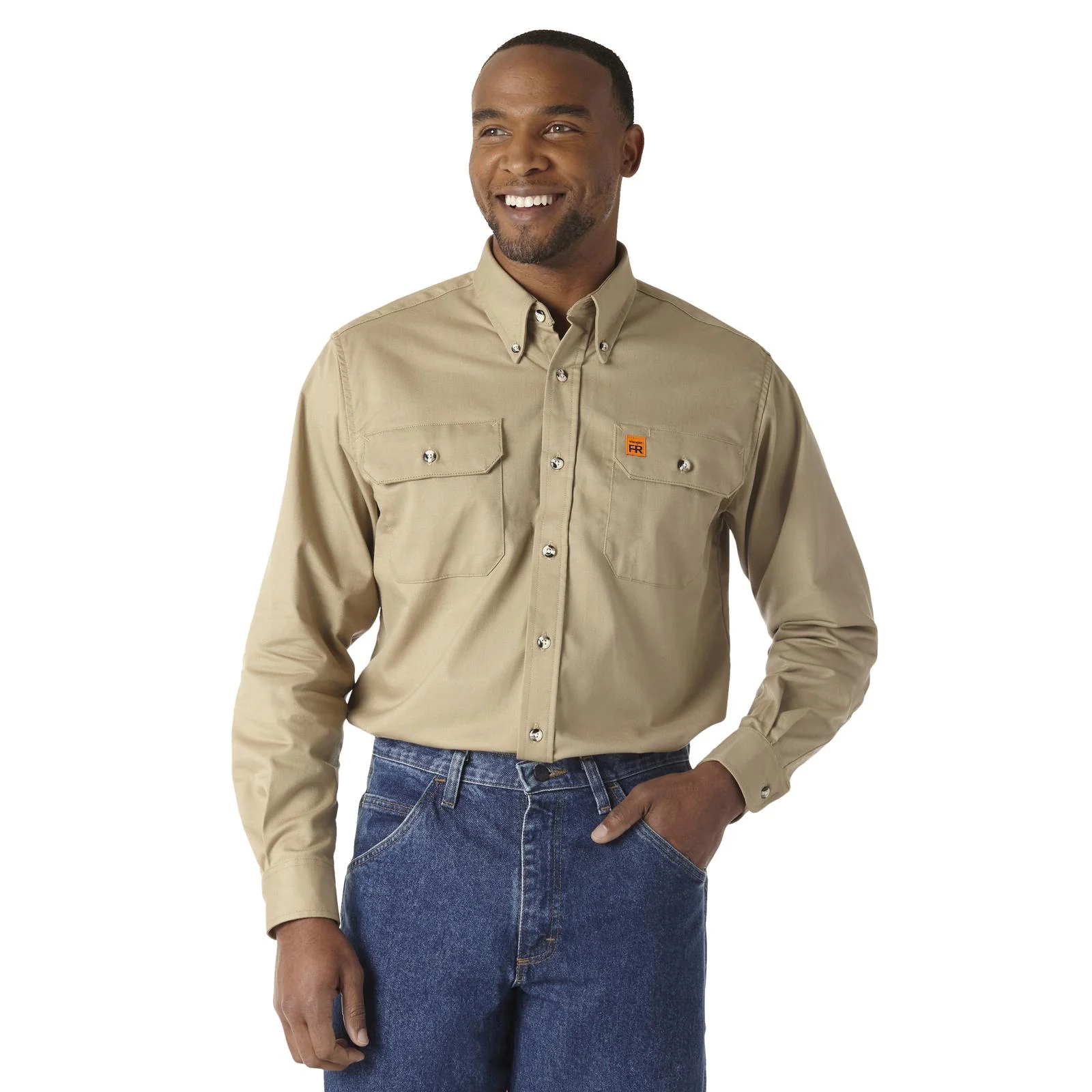 Wrangler® FR Flame-Resistant Riggs Work Shirt - Khaki - FR3W5KH