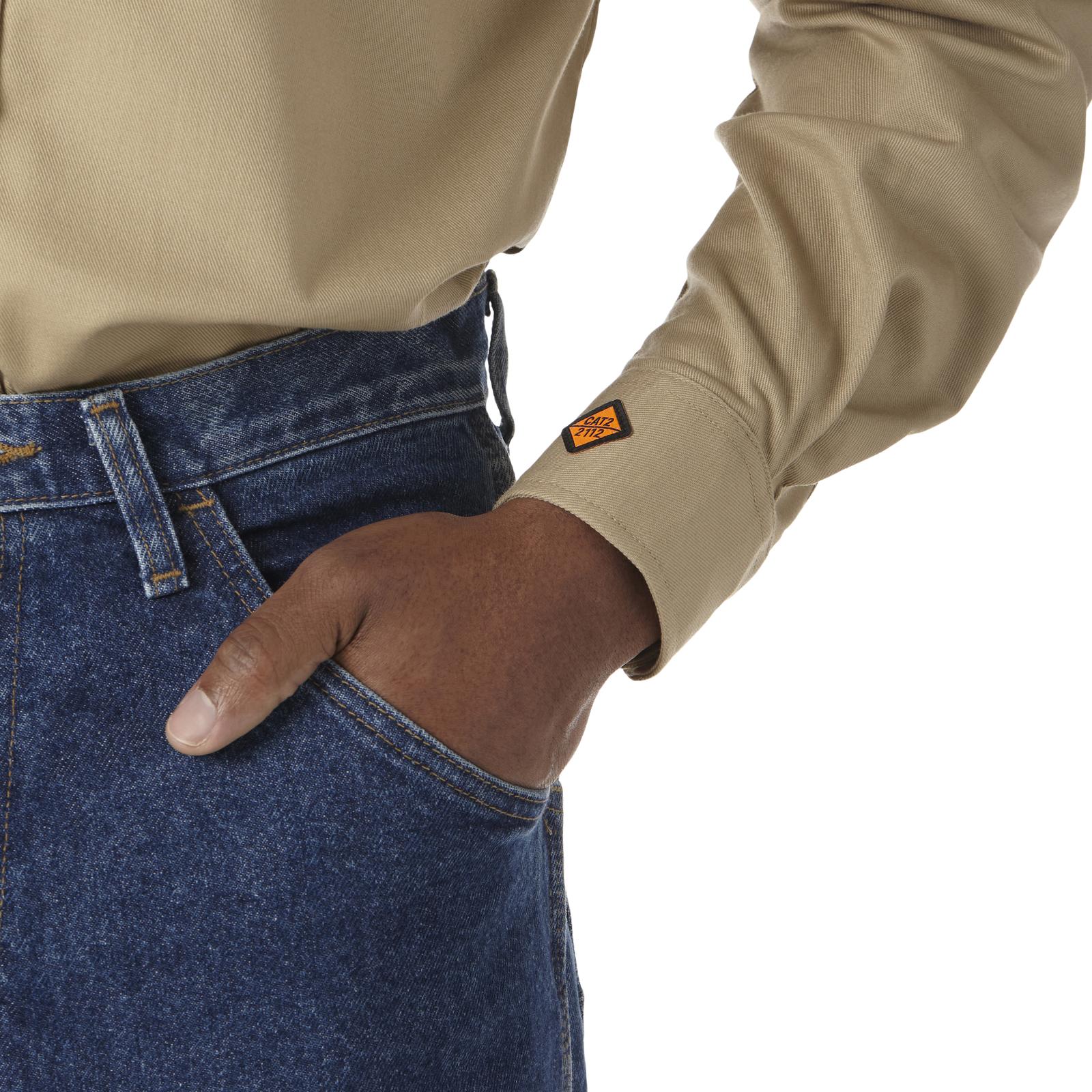 Wrangler® FR Flame-Resistant Riggs Work Shirt - Khaki - FR3W5KH - Image 3